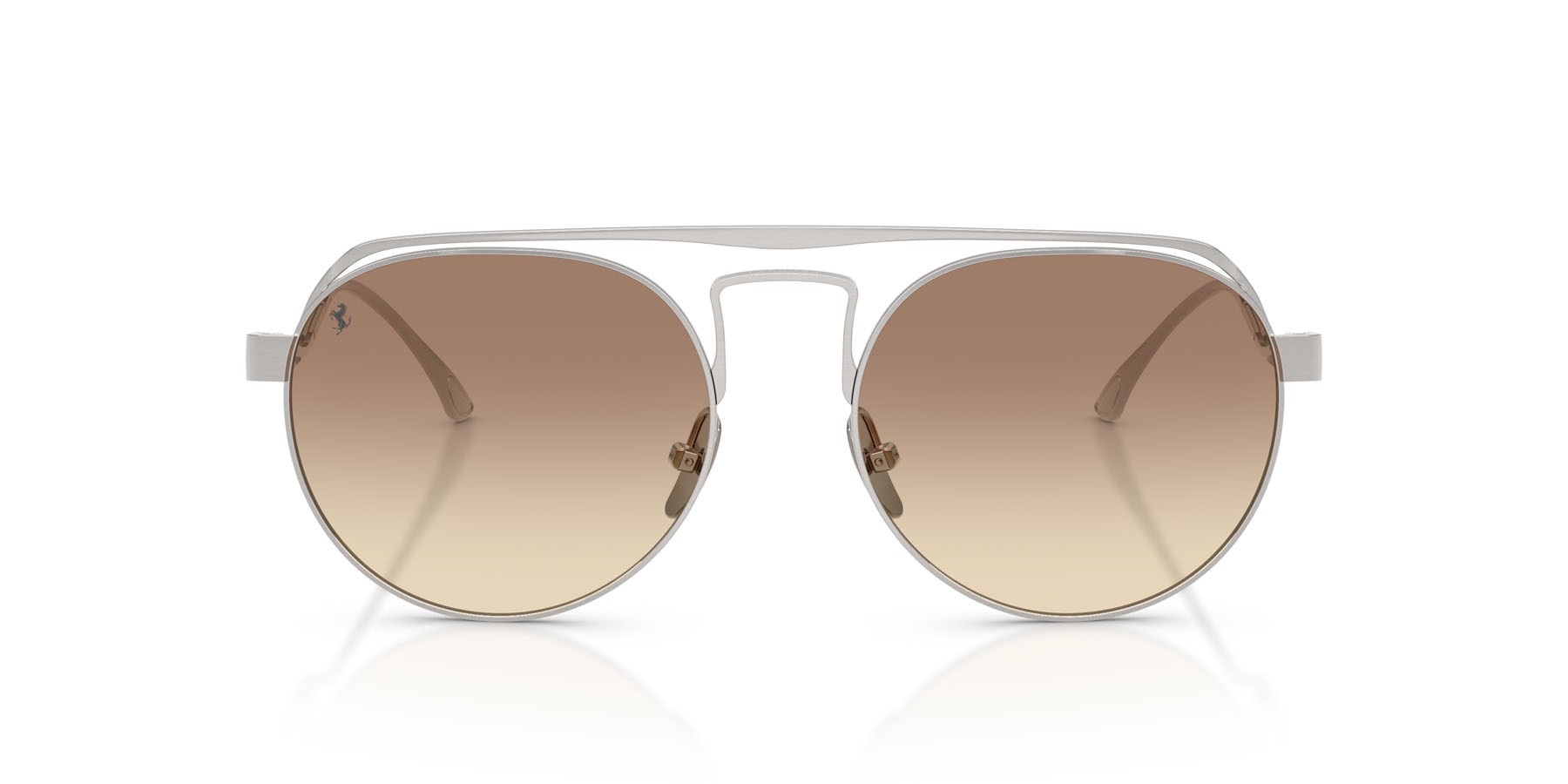 Occhiali da sole Ferrari FH 1025T (319/13) colore grigio spazzolato forma ovale lenti gradient dark brown