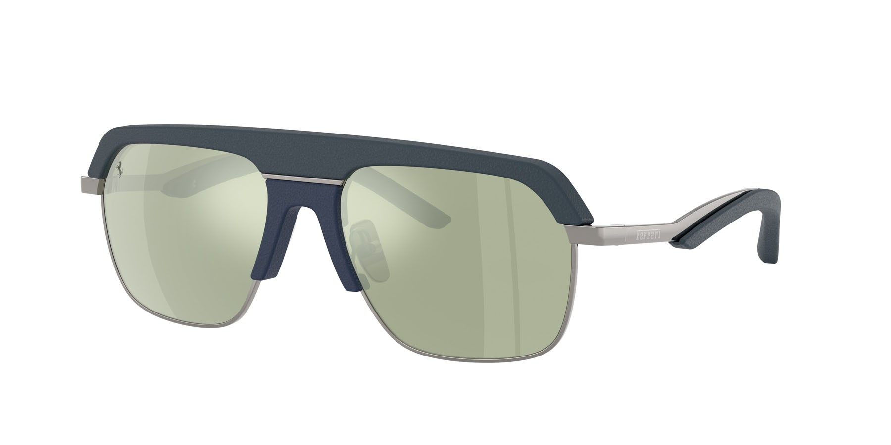 Occhiali da sole Ferrari FH 1026Q (104/5C) colore blu forma quadrato lenti specchiata grigia