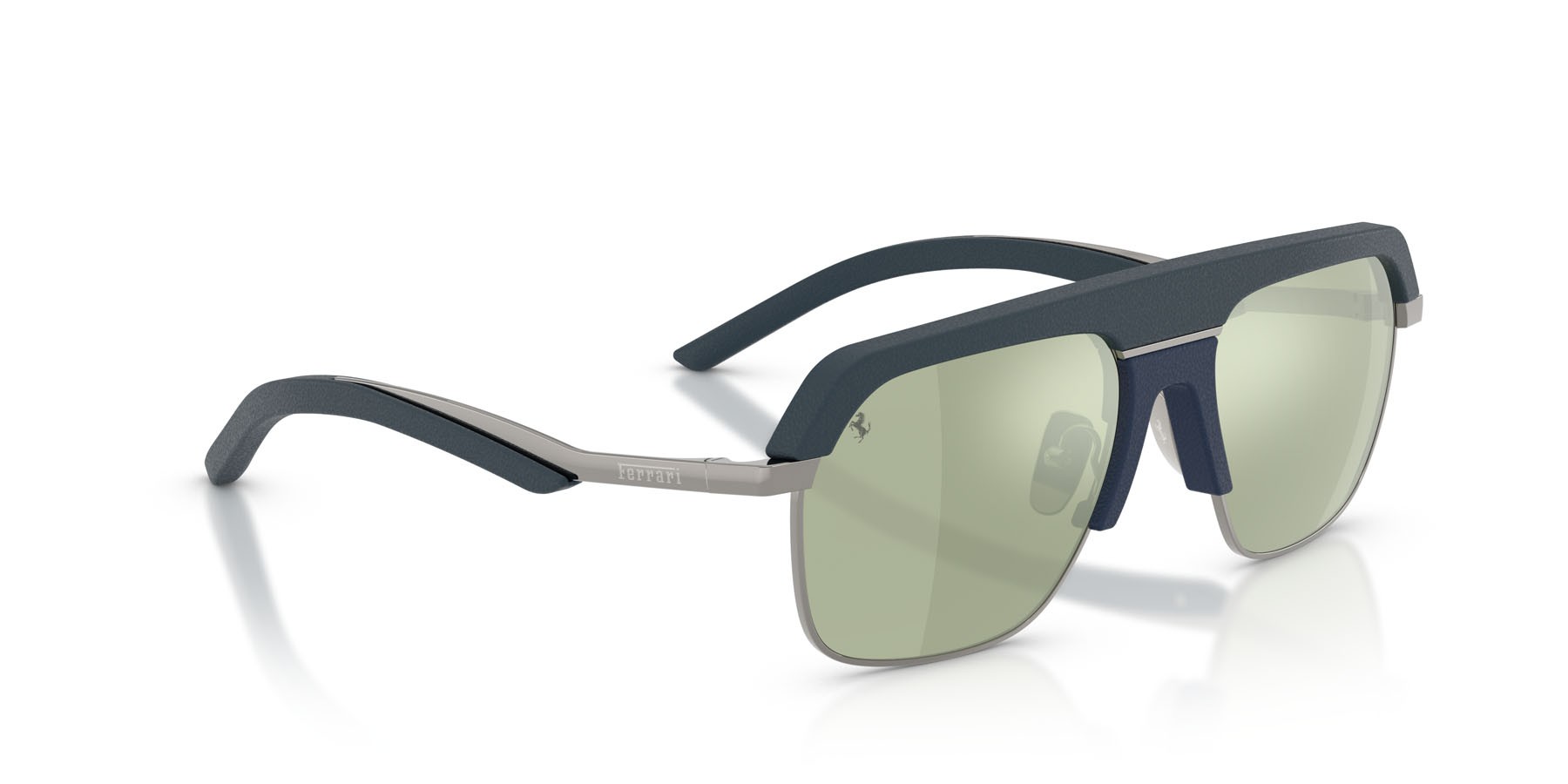 Occhiali da sole Ferrari FH 1026Q (104/5C) colore blu forma quadrato lenti specchiata grigia