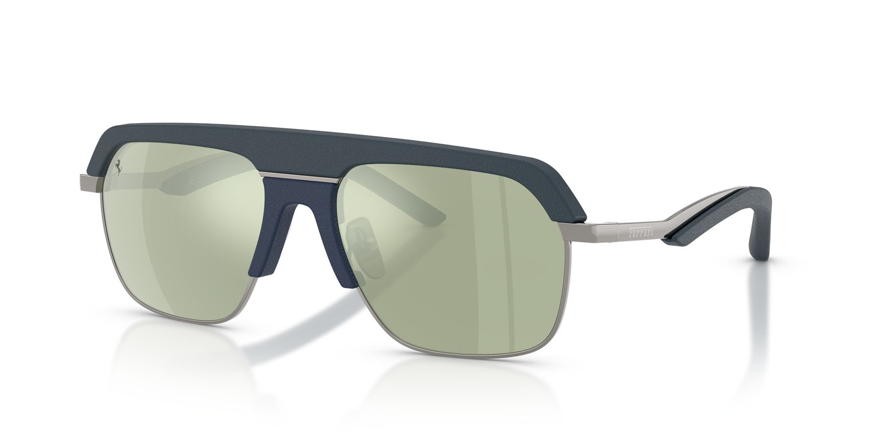 Occhiali da sole Ferrari FH 1026Q (104/5C) colore blu forma quadrato lenti specchiata grigia