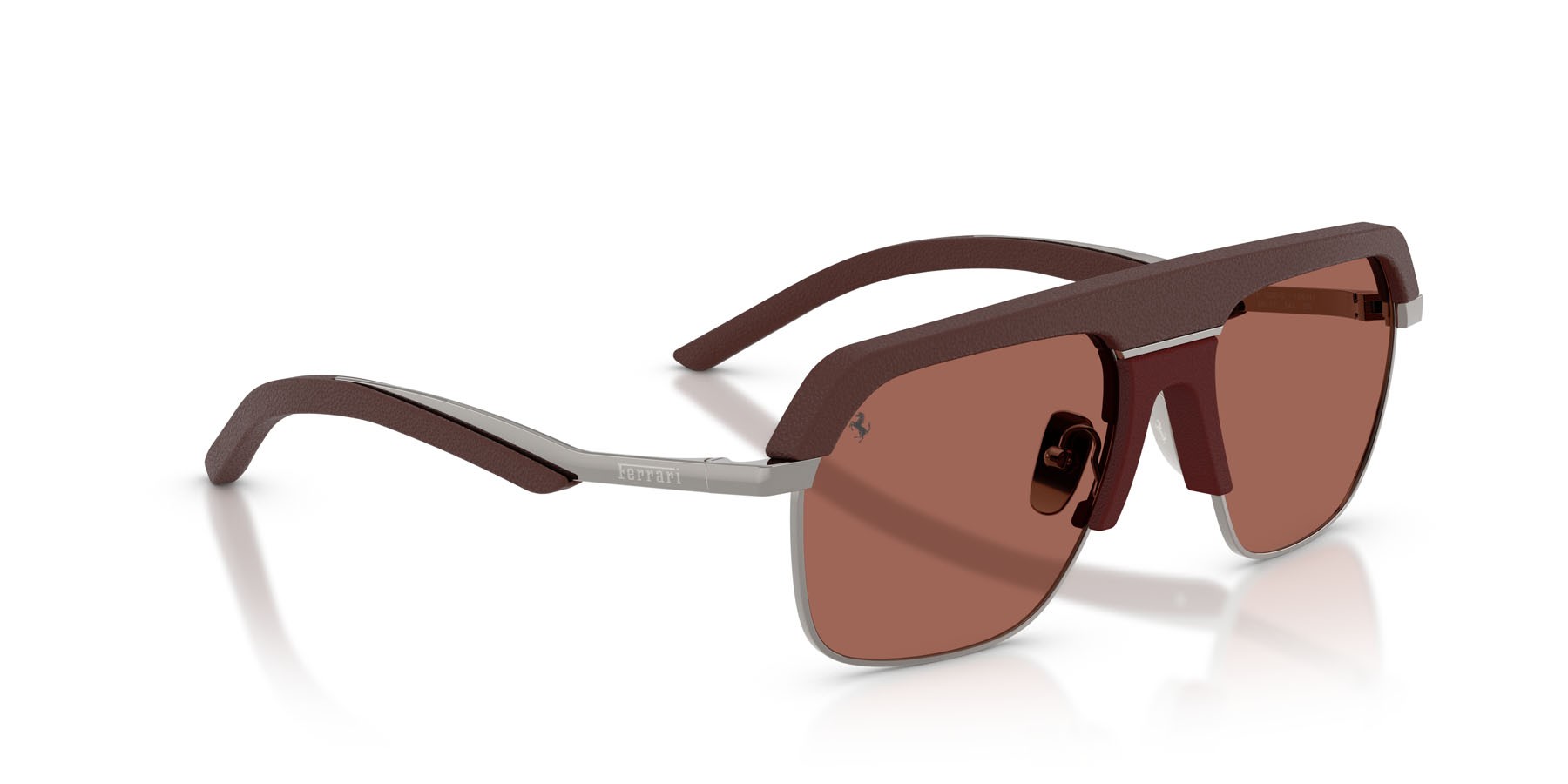 Occhiali da sole Ferrari FH 1026Q (104/H2) colore bordeaux forma quadrato lenti marrone