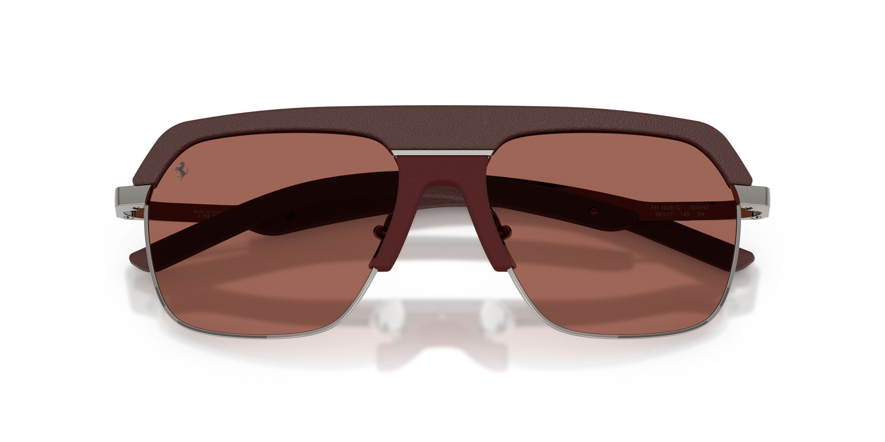 Occhiali da sole Ferrari FH 1026Q (104/H2) colore bordeaux forma quadrato lenti marrone