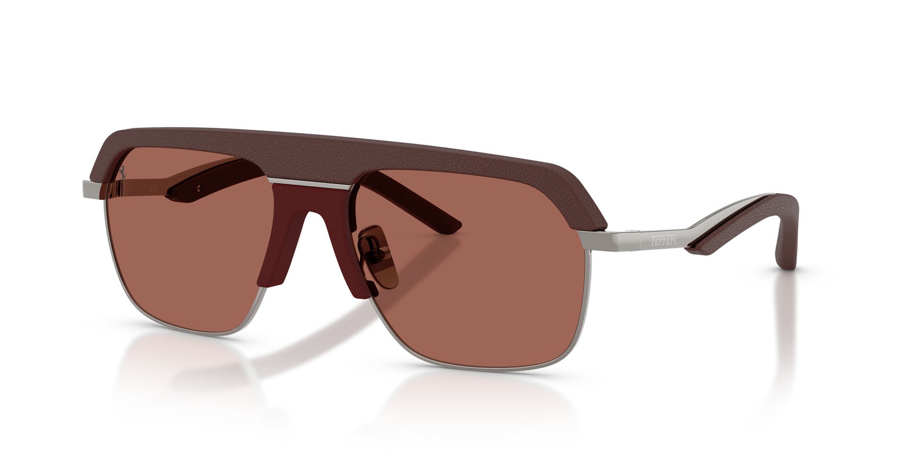 Occhiali da sole Ferrari FH 1026Q (104/H2) colore bordeaux forma quadrato lenti marrone