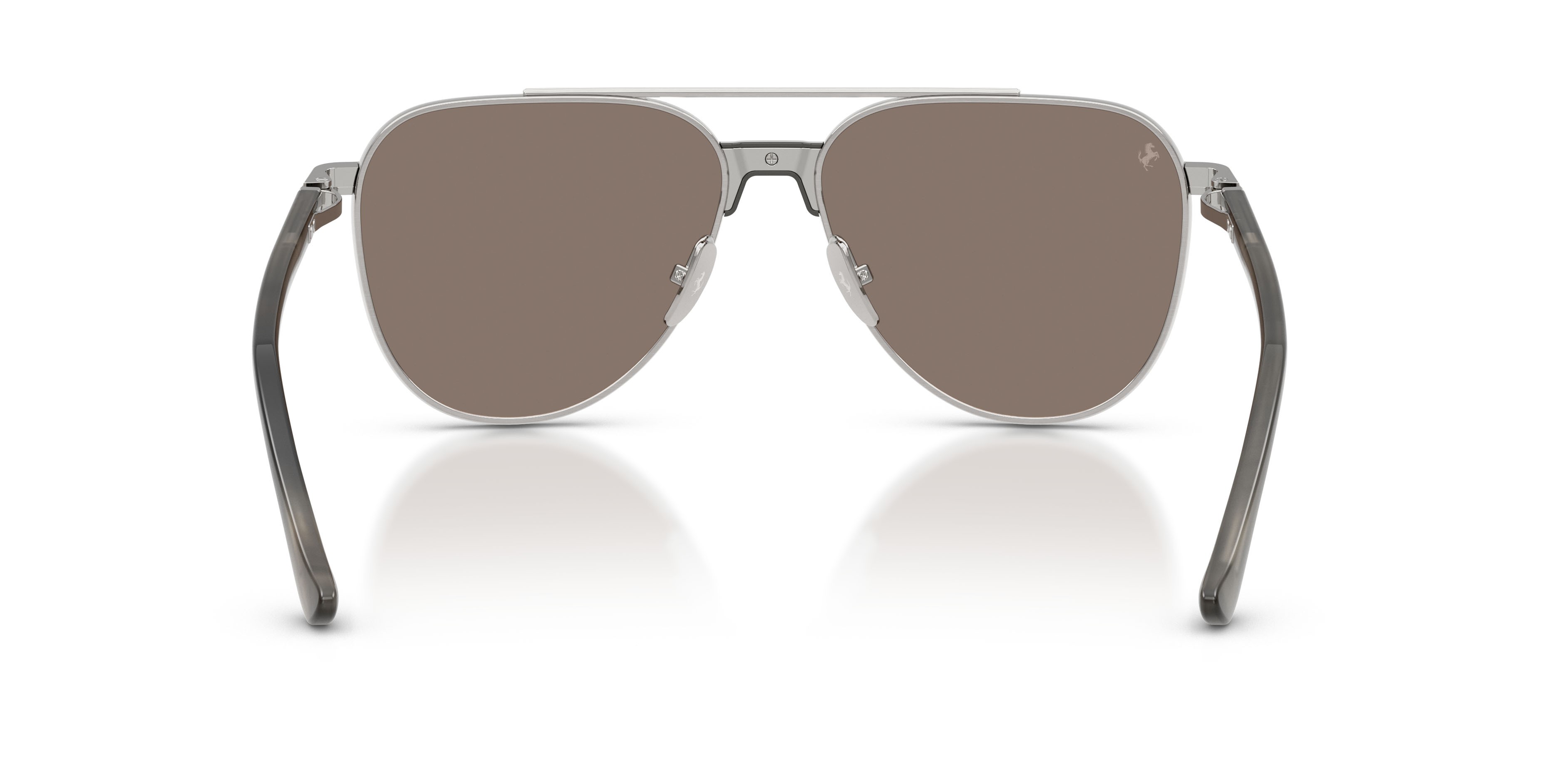 Occhiali da sole Ferrari FH 1028T (303/0V) colore argento spazzolato forma aviator lenti oro bianco trasparente