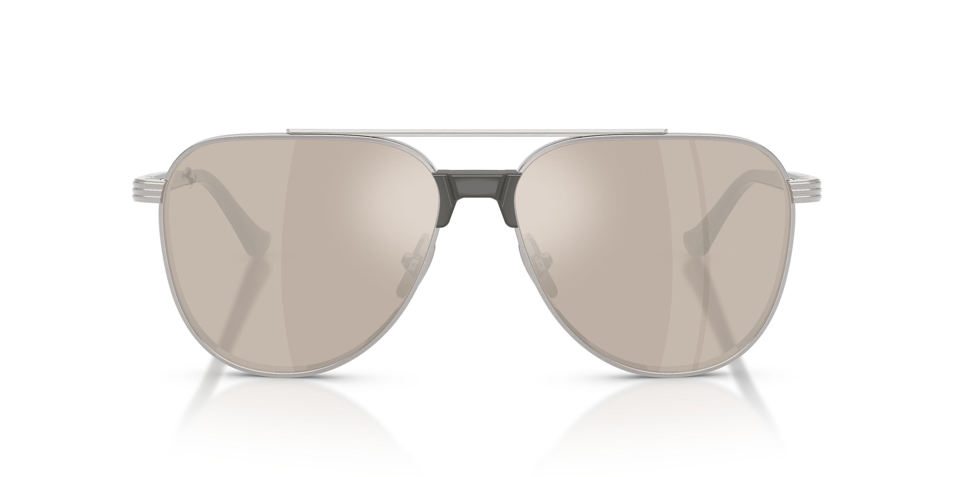Occhiali da sole Ferrari FH 1028T (303/0V) colore argento spazzolato forma aviator lenti oro bianco trasparente