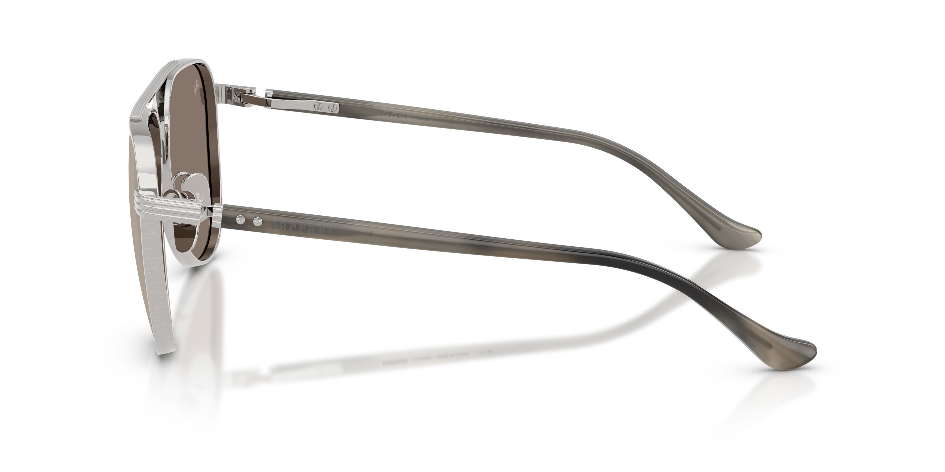 Occhiali da sole Ferrari FH 1028T (303/0V) colore argento spazzolato forma aviator lenti oro bianco trasparente
