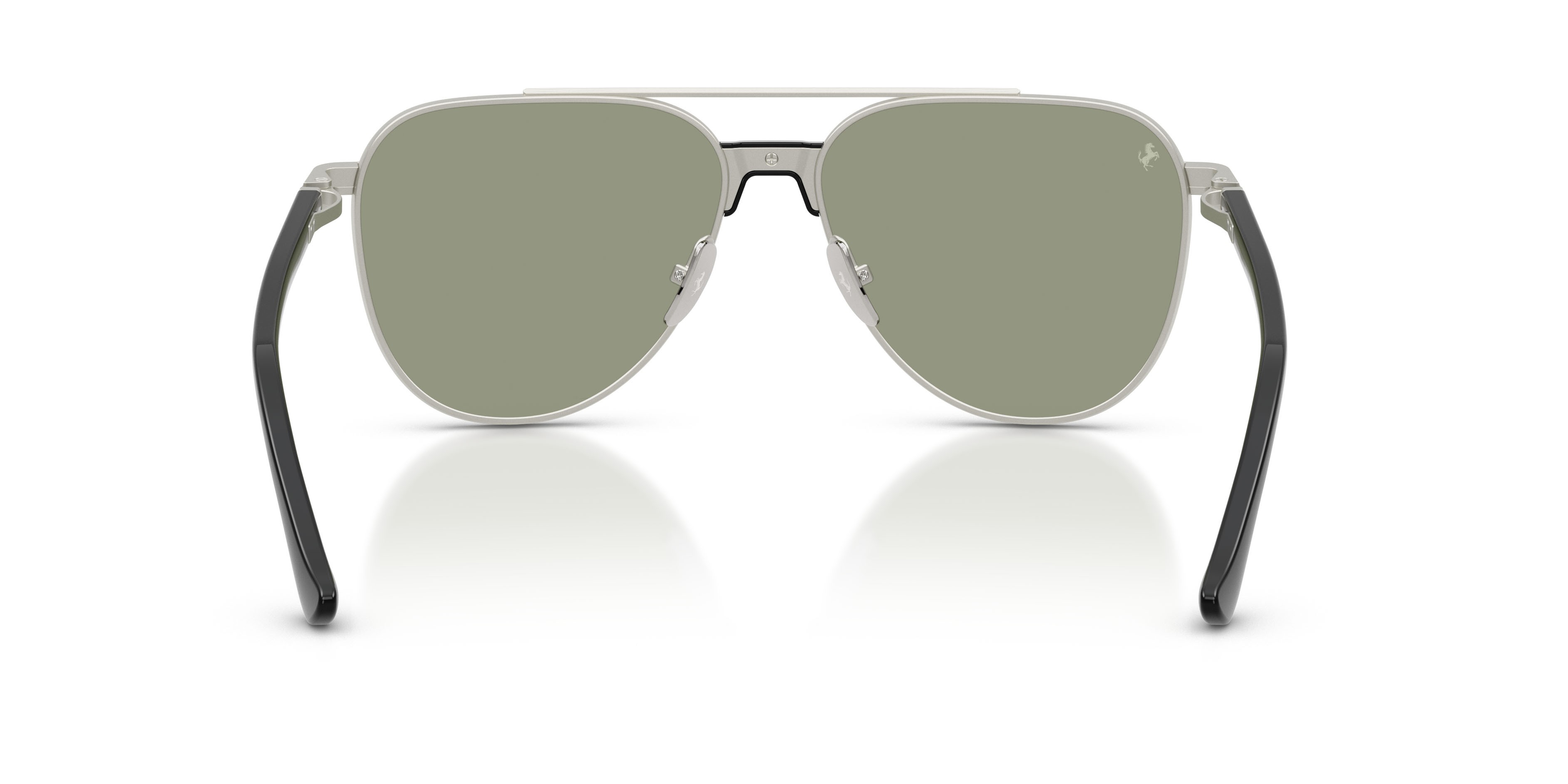 Occhiali da sole Ferrari FH 1028T (312/C7) colore argento opaco forma aviator lenti verde scuro/rosso