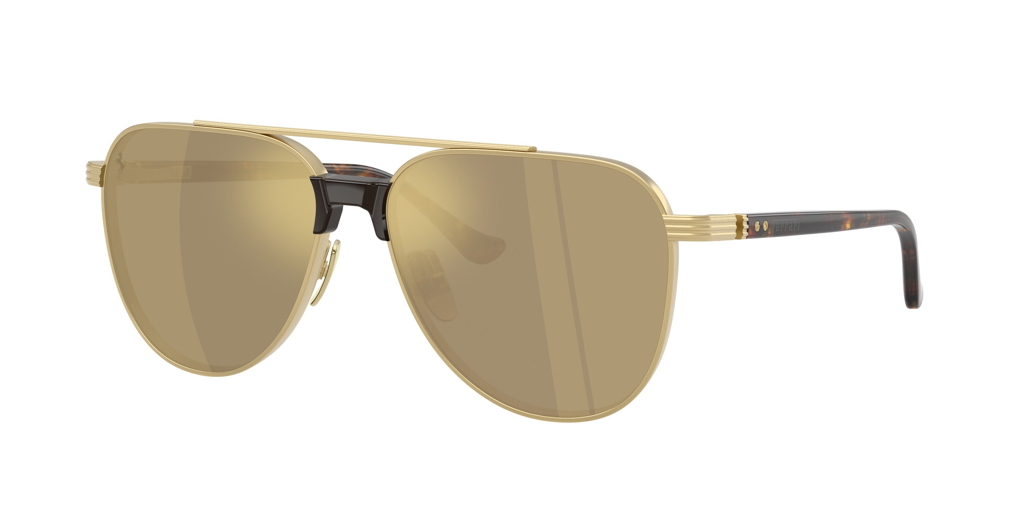 Occhiali da sole Ferrari FH 1028T (313/03) colore oro opaco forma aviator lenti oro giallo trasparente