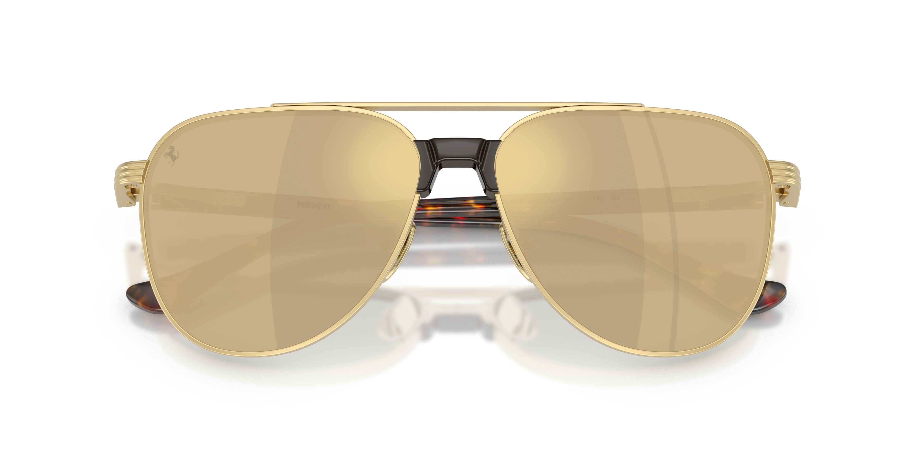 Occhiali da sole Ferrari FH 1028T (313/03) colore oro opaco forma aviator lenti oro giallo trasparente