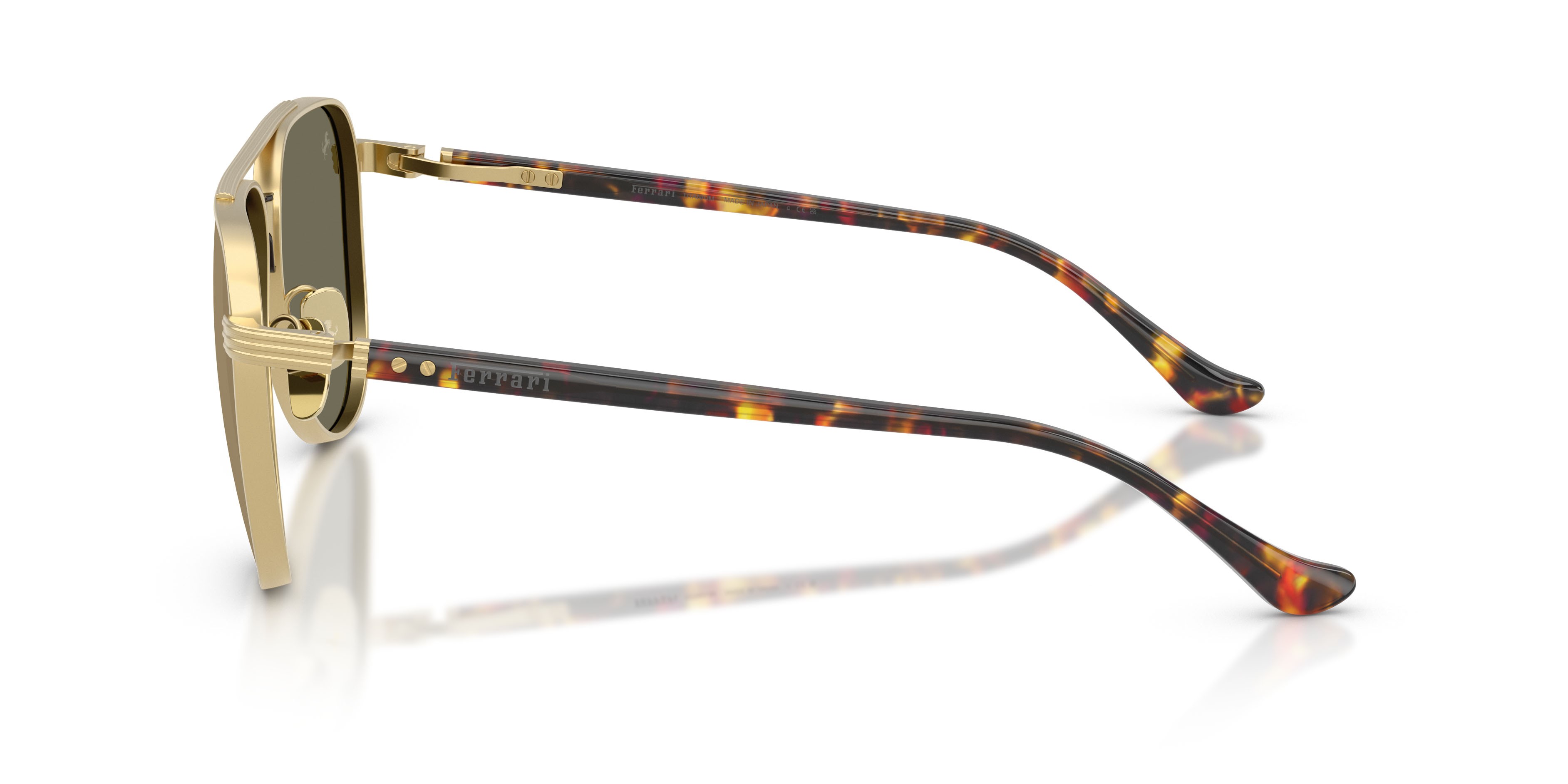 Occhiali da sole Ferrari FH 1028T (313/03) colore oro opaco forma aviator lenti oro giallo trasparente