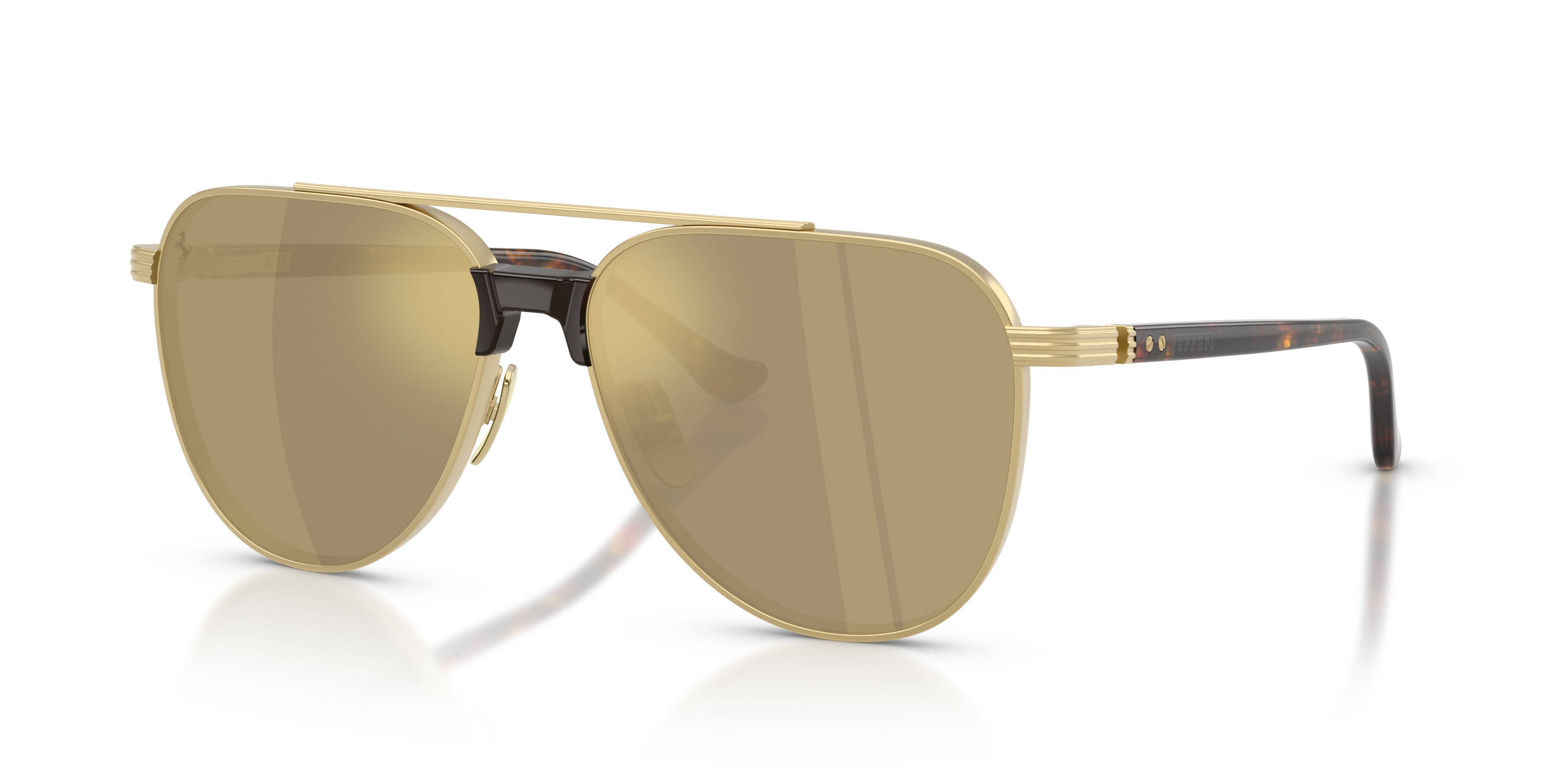Occhiali da sole Ferrari FH 1028T (313/03) colore oro opaco forma aviator lenti oro giallo trasparente
