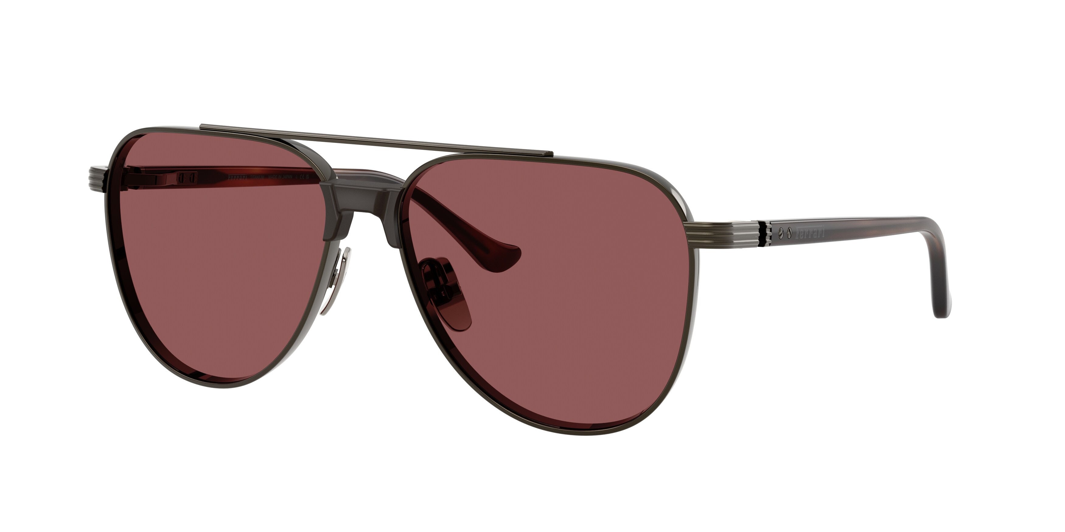 Occhiali da sole Ferrari FH 1028T (314/1E) colore gunmetal brillante forma aviator lenti red contrast