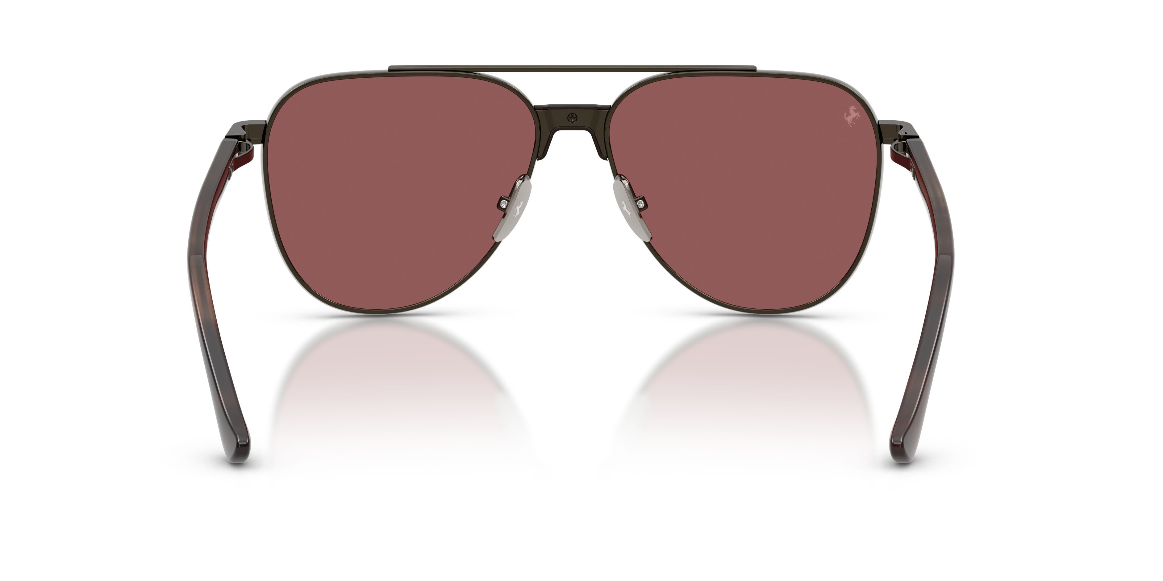 Occhiali da sole Ferrari FH 1028T (314/1E) colore gunmetal brillante forma aviator lenti red contrast