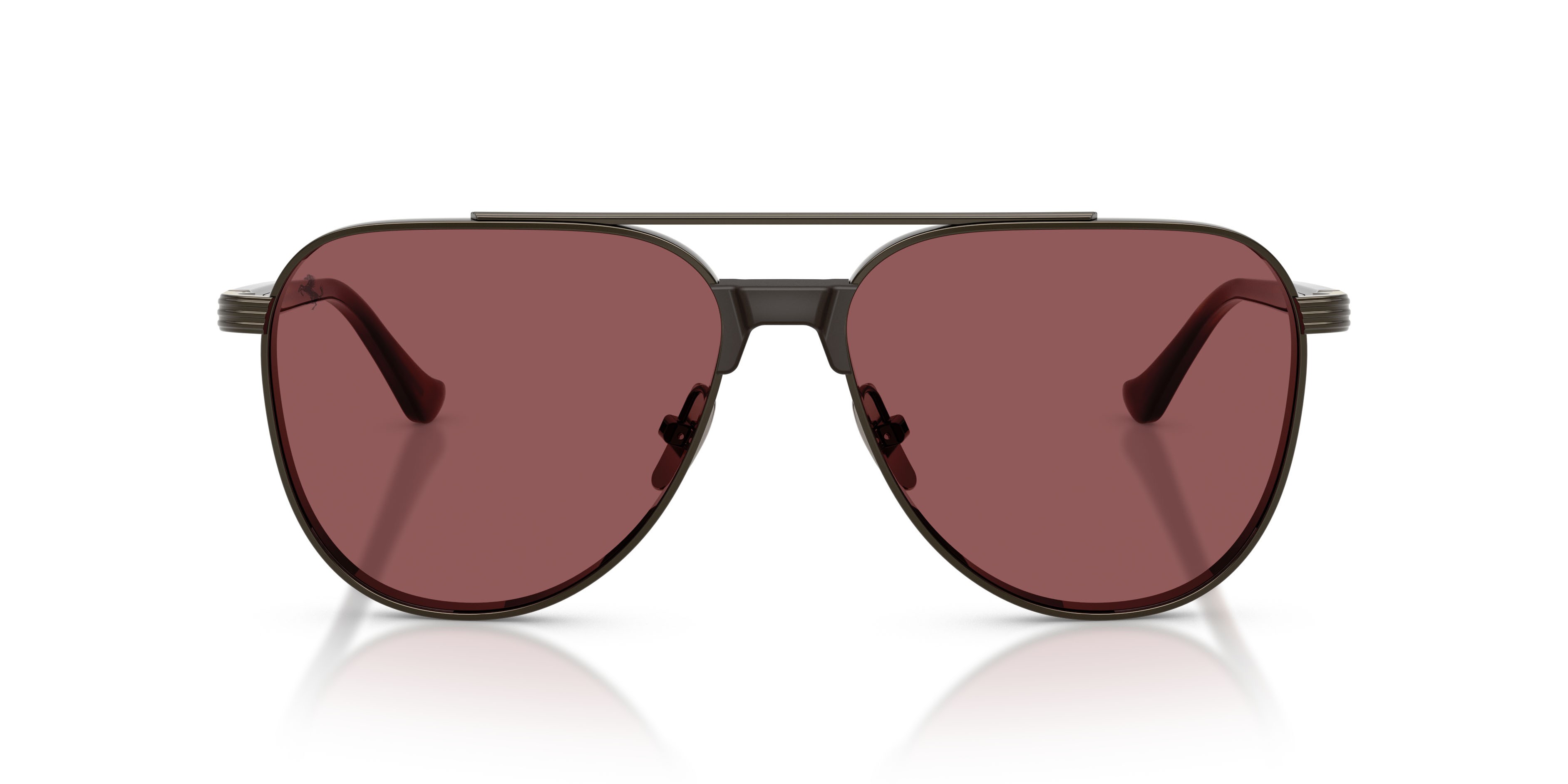 Occhiali da sole Ferrari FH 1028T (314/1E) colore gunmetal brillante forma aviator lenti red contrast
