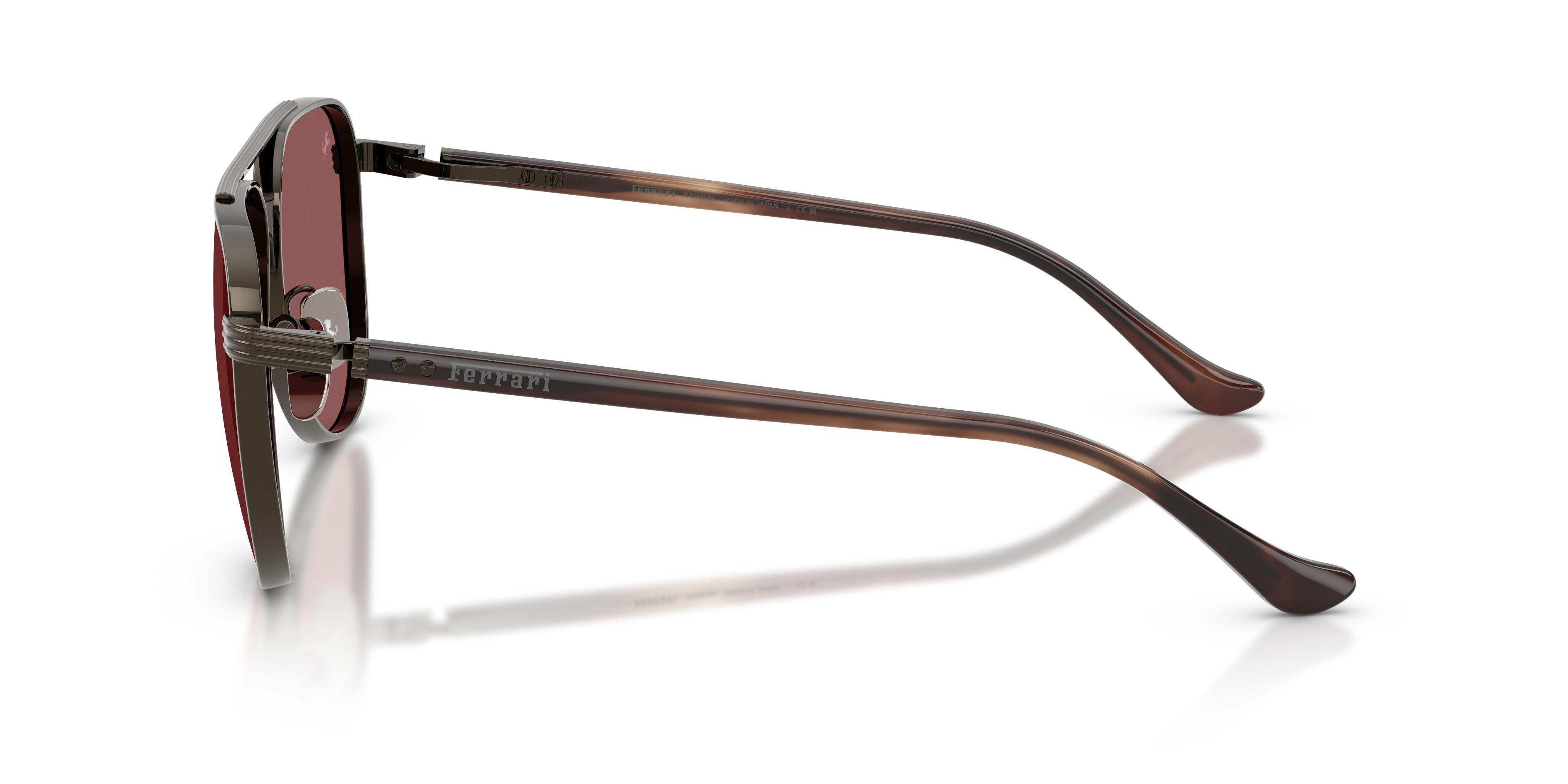 Occhiali da sole Ferrari FH 1028T (314/1E) colore gunmetal brillante forma aviator lenti red contrast