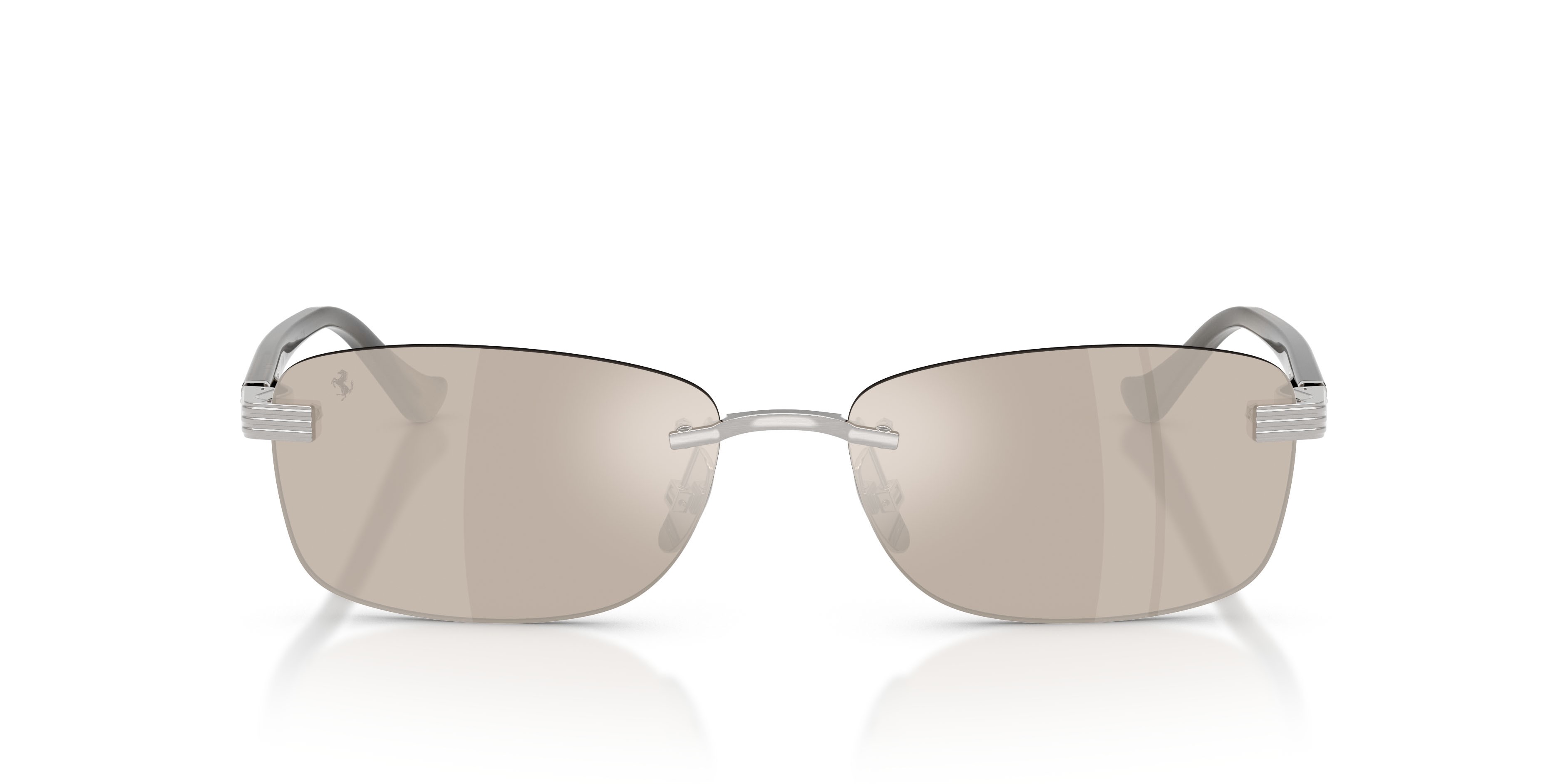 Occhiali da sole Ferrari FH 1029TD (303/0V) colore argento spazzolato forma quadrato lenti trasparente specchiato oro bianco