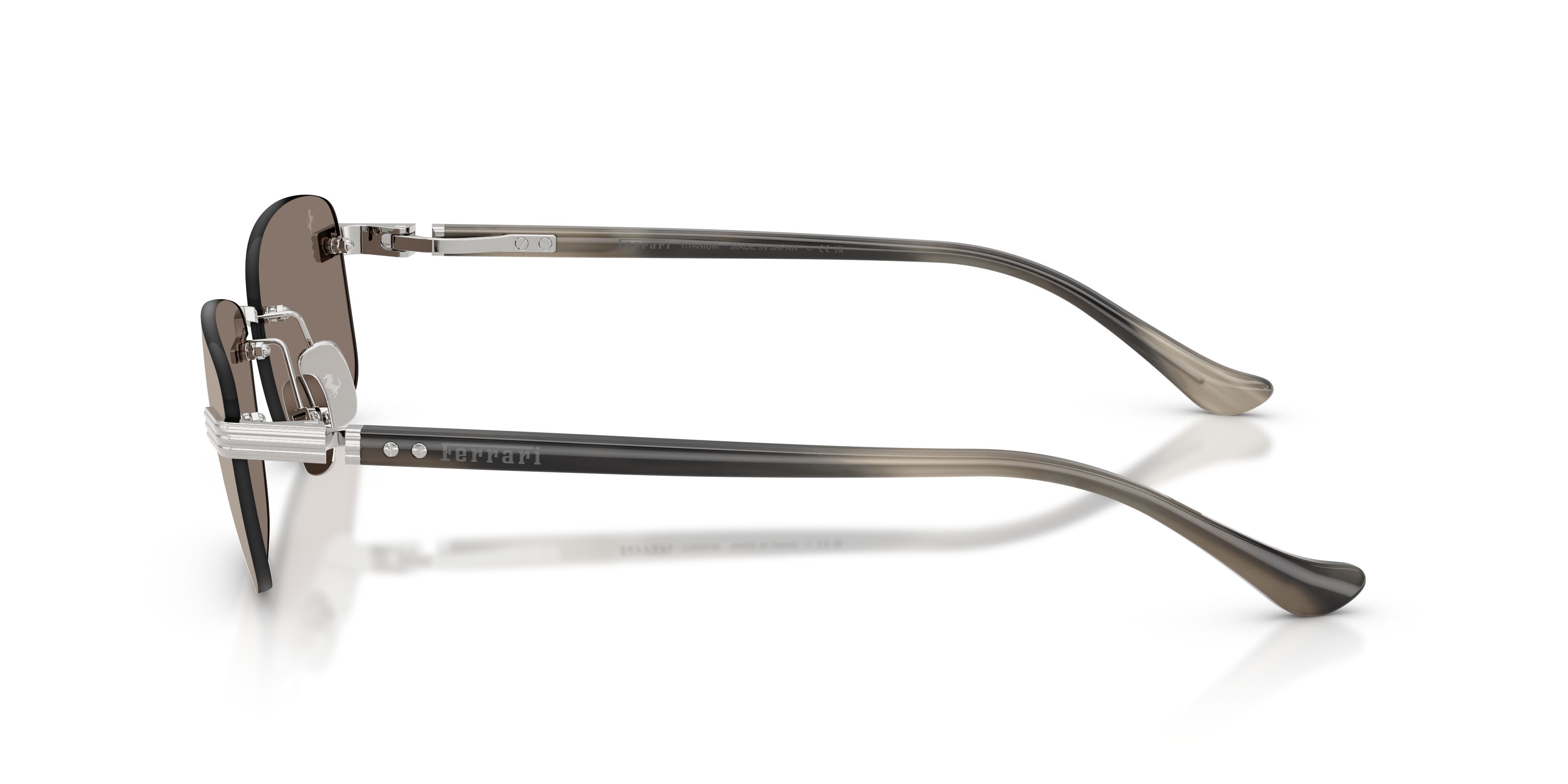 Occhiali da sole Ferrari FH 1029TD (303/0V) colore argento spazzolato forma quadrato lenti trasparente specchiato oro bianco