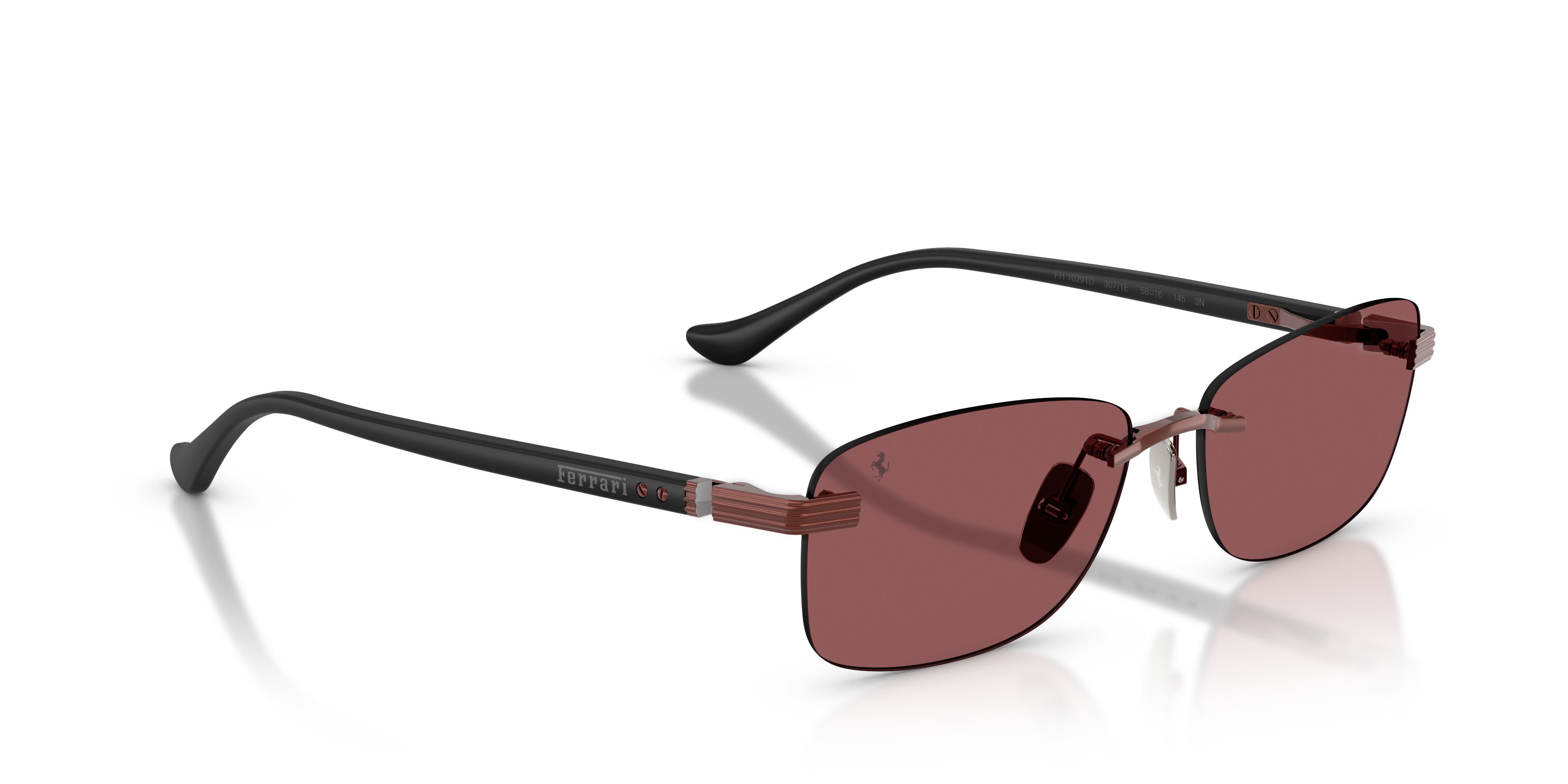 Occhiali da sole Ferrari FH 1029TD (307/1E) colore rosso brillante forma quadrato lenti red contrast pro
