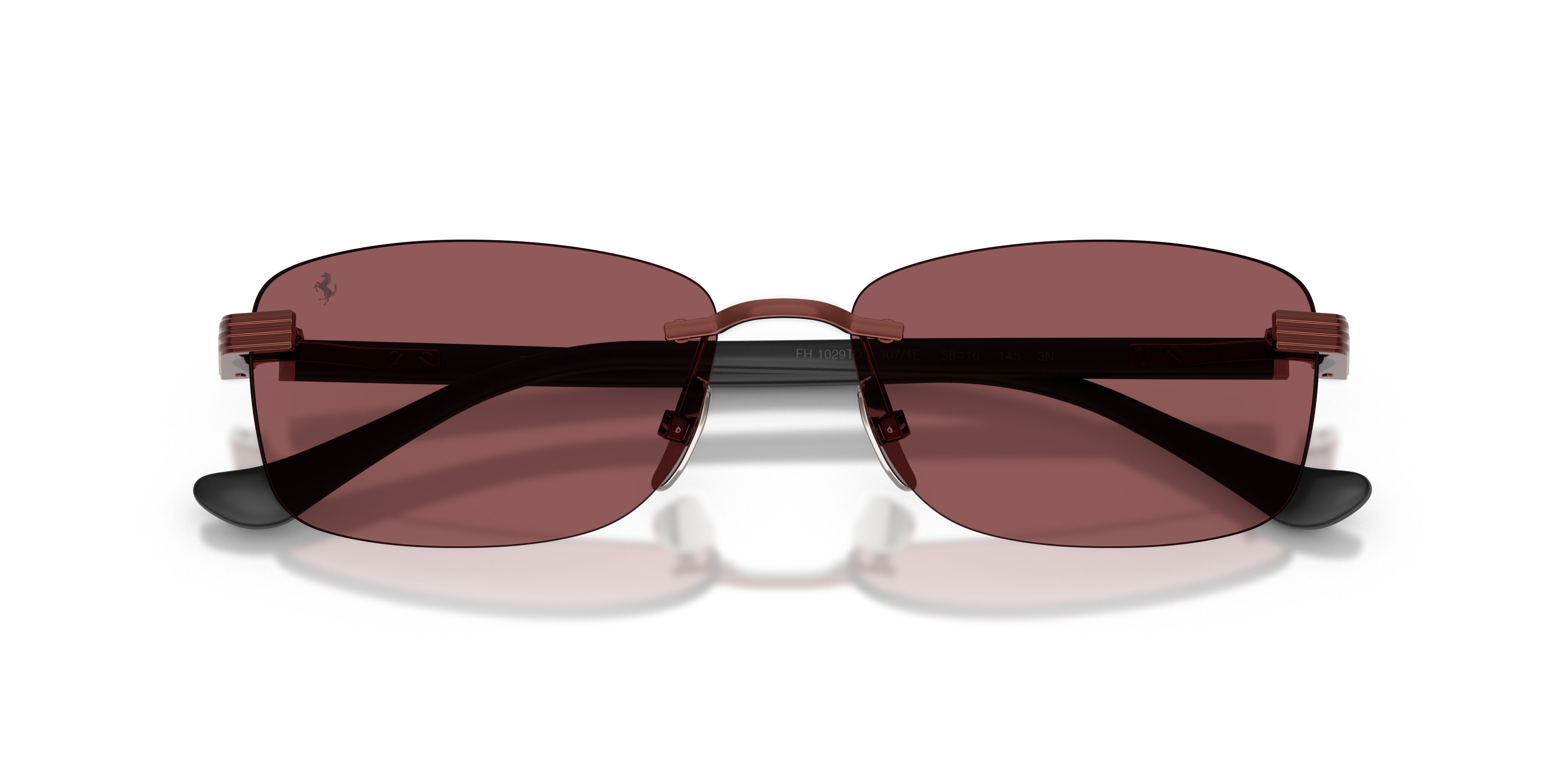 Occhiali da sole Ferrari FH 1029TD (307/1E) colore rosso brillante forma quadrato lenti red contrast pro