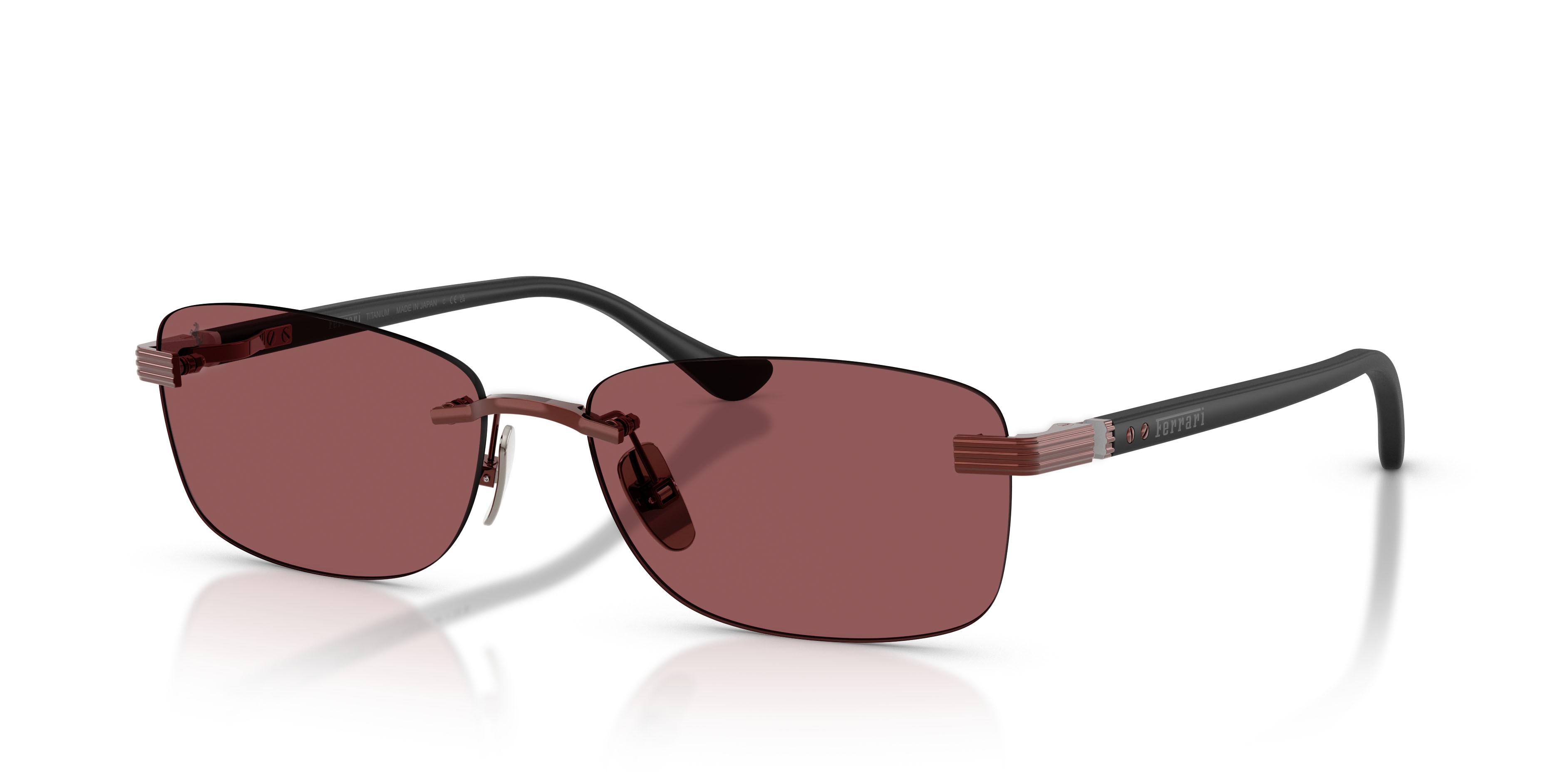 Occhiali da sole Ferrari FH 1029TD (307/1E) colore rosso brillante forma quadrato lenti red contrast pro