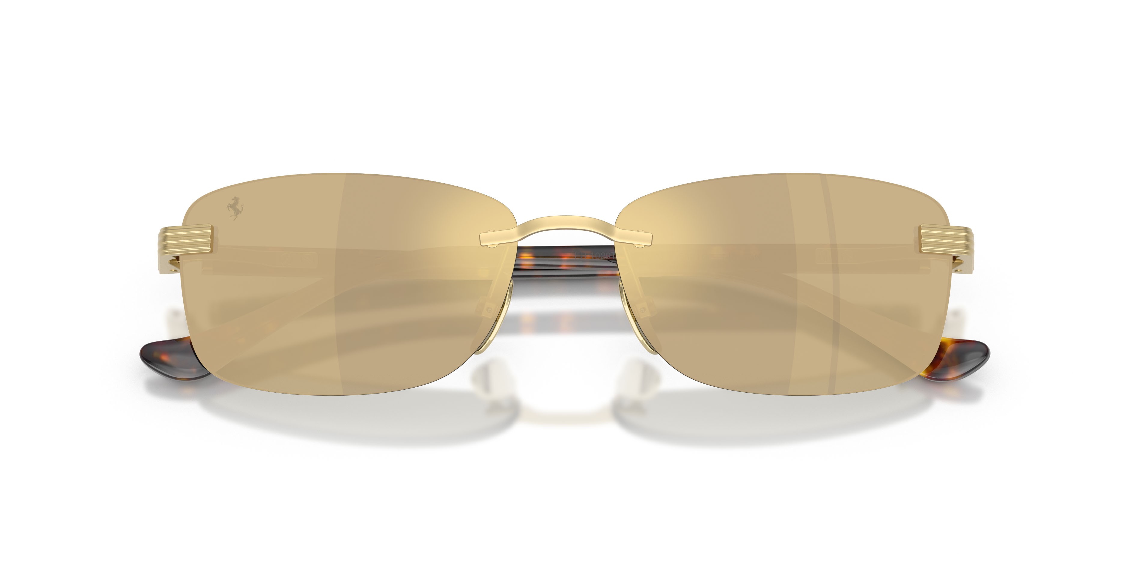 Occhiali da sole Ferrari FH 1029TD (313/03) colore oro opaco forma quadrato lenti trasparente specchiata giallo oro