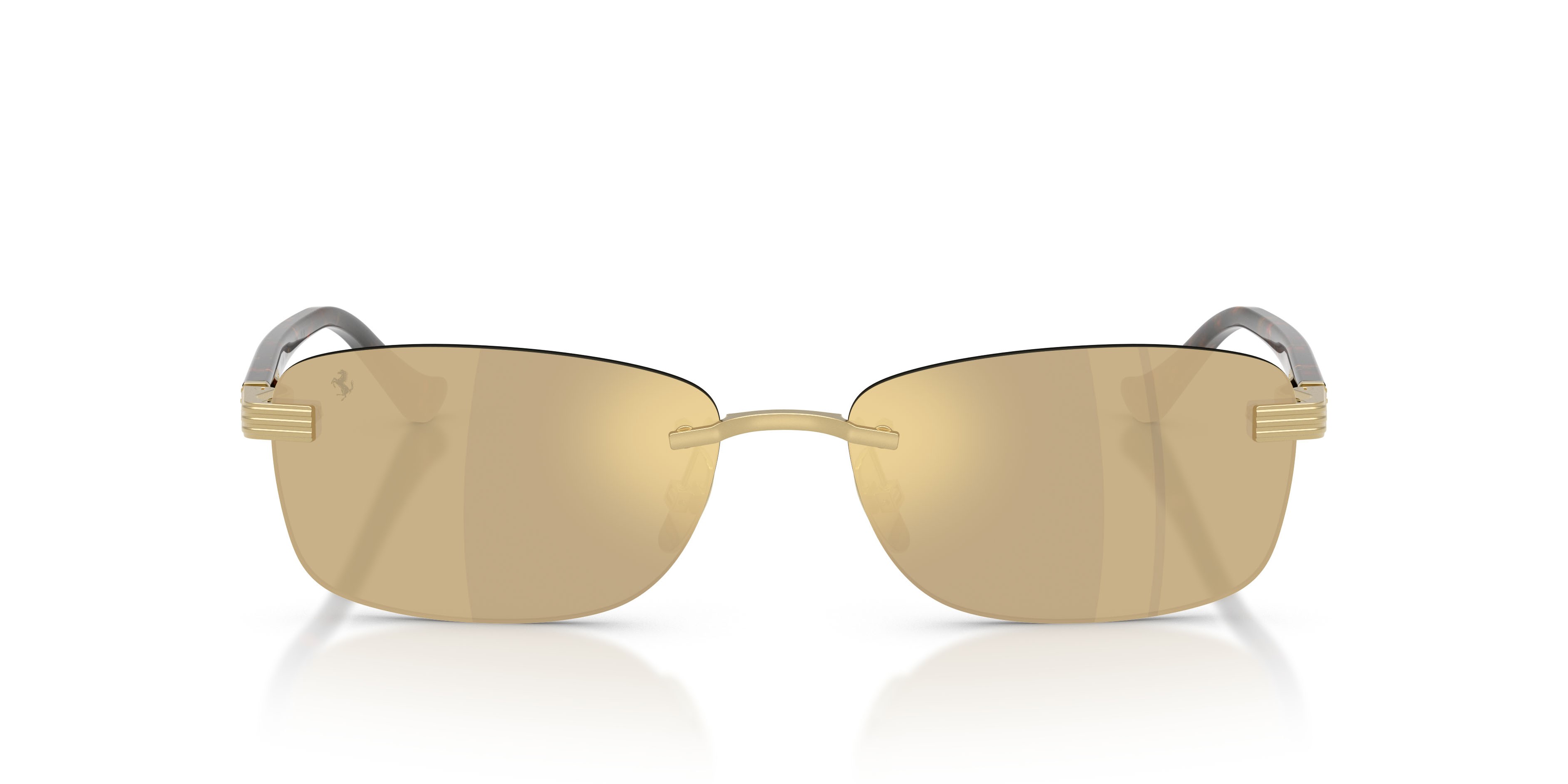 Occhiali da sole Ferrari FH 1029TD (313/03) colore oro opaco forma quadrato lenti trasparente specchiata giallo oro