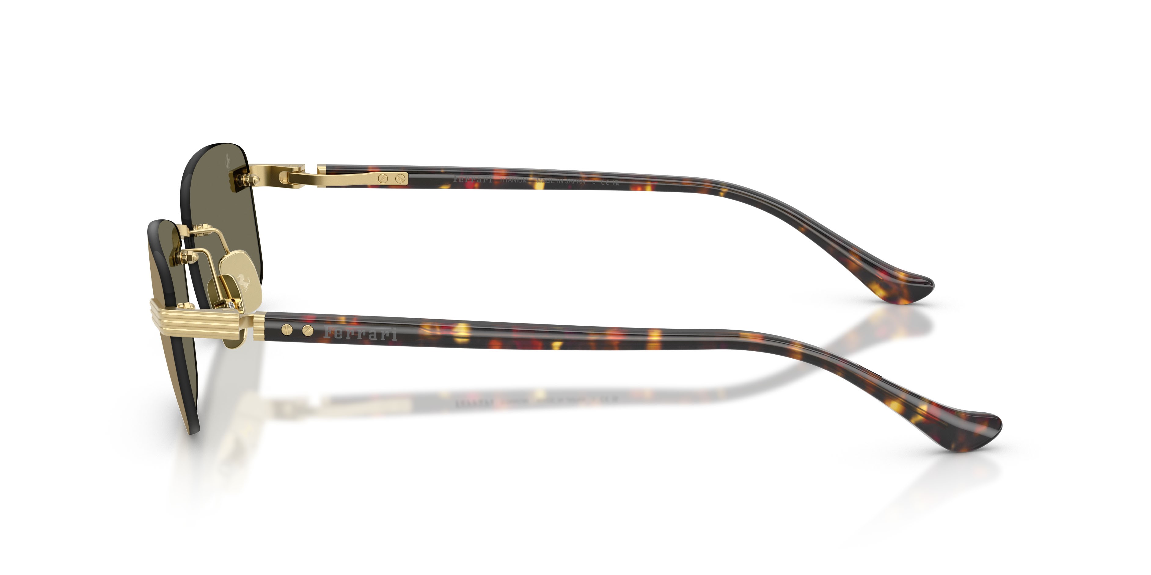 Occhiali da sole Ferrari FH 1029TD (313/03) colore oro opaco forma quadrato lenti trasparente specchiata giallo oro