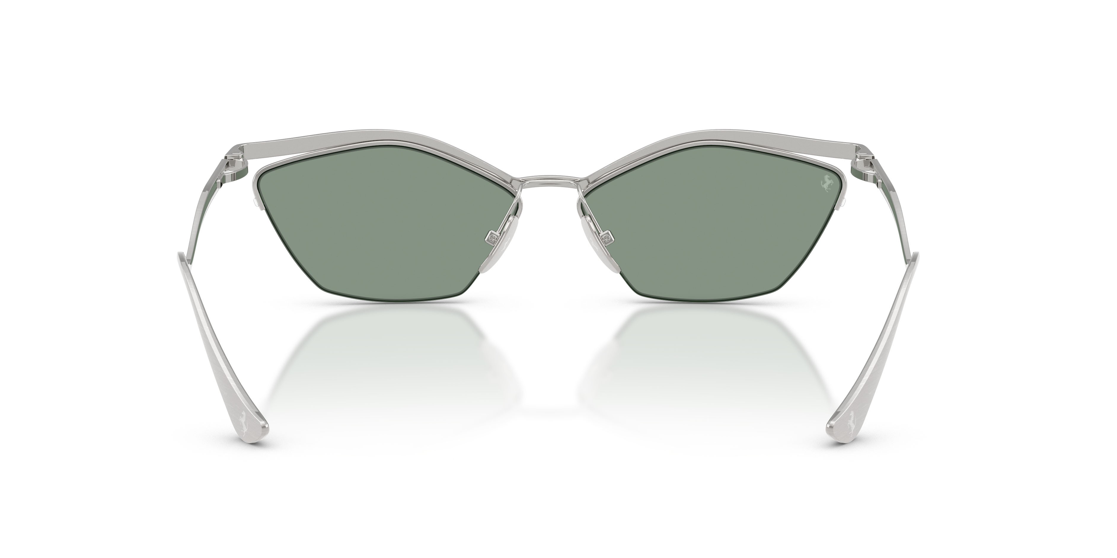 Occhiali da sole Ferrari FH 1030T (303/30) colore argento spazzolato forma cat eye lenti azzurro specchiato
