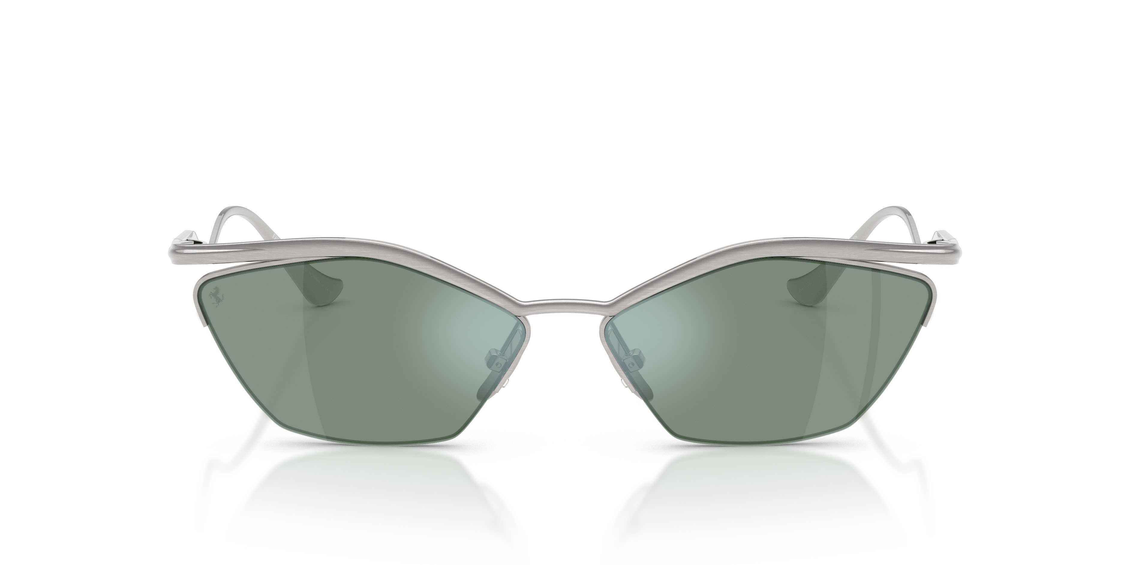 Occhiali da sole Ferrari FH 1030T (303/30) colore argento spazzolato forma cat eye lenti azzurro specchiato