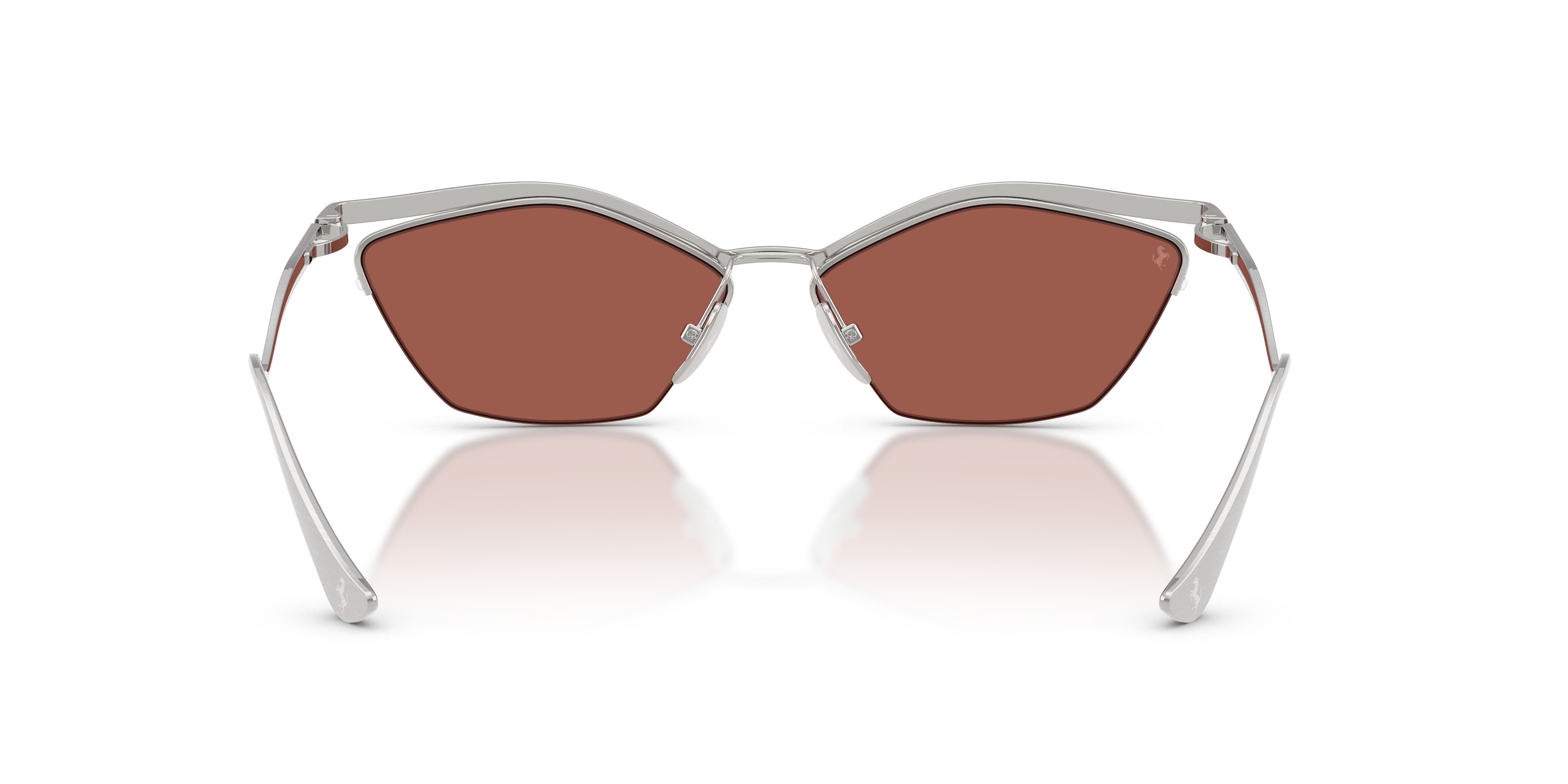 Occhiali da sole Ferrari FH 1030T (303/B5) colore argento spazzolato forma cat eye lenti violetto scuro