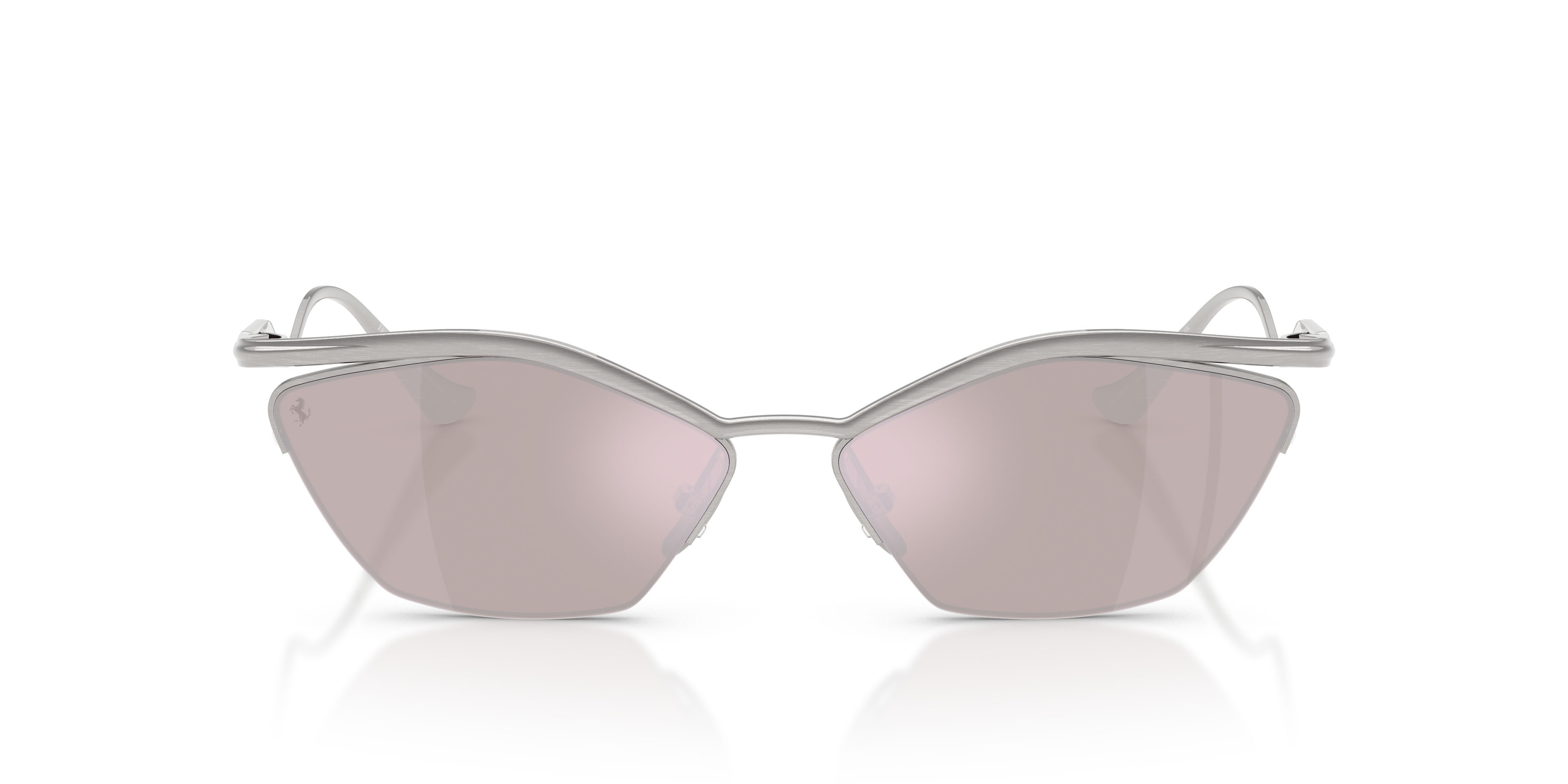 Occhiali da sole Ferrari FH 1030T (303/B5) colore argento spazzolato forma cat eye lenti violetto scuro