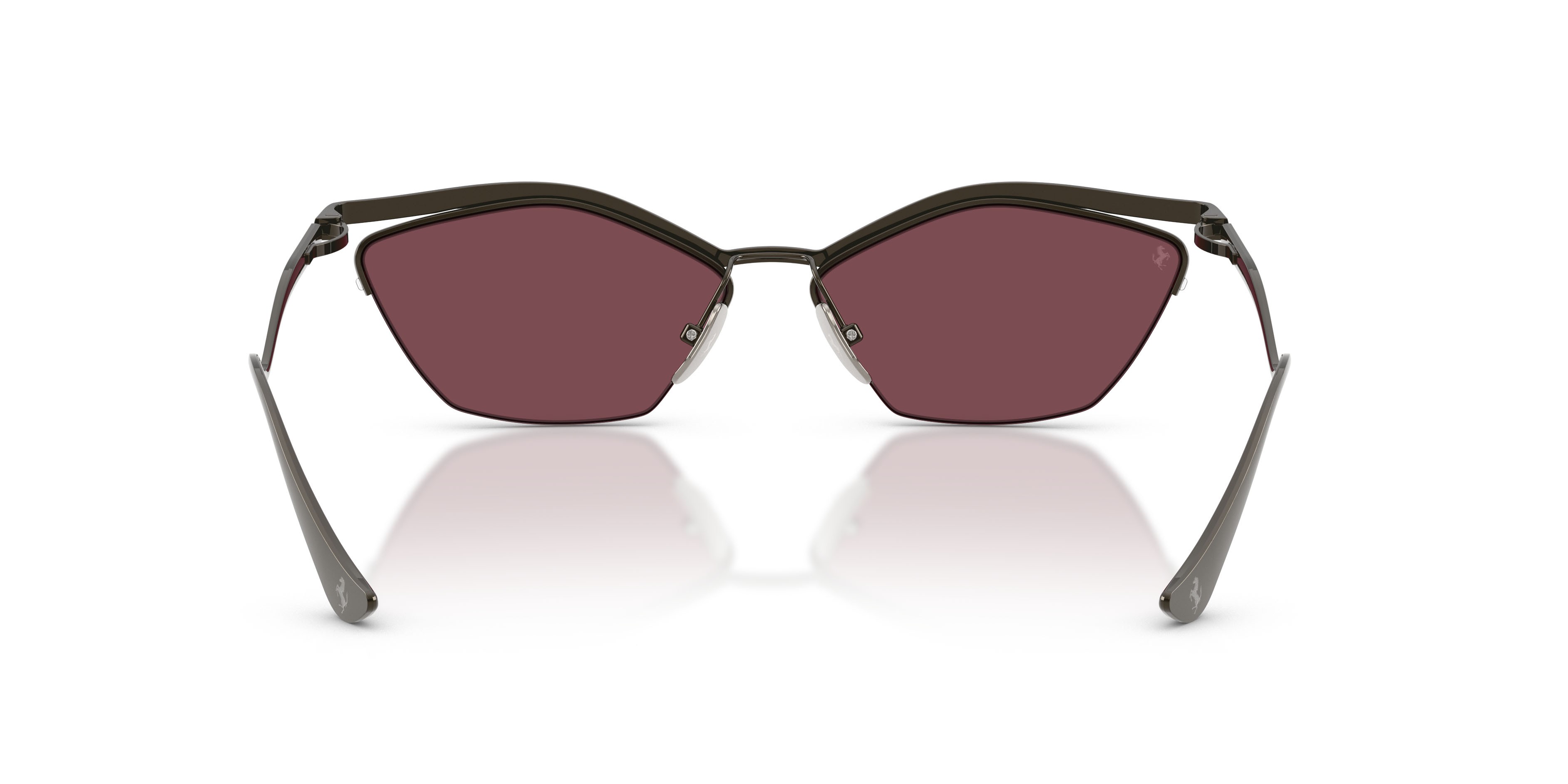 Occhiali da sole Ferrari FH 1030T (314/1E) colore gunmetal brillante forma cat eye lenti red contrast pro
