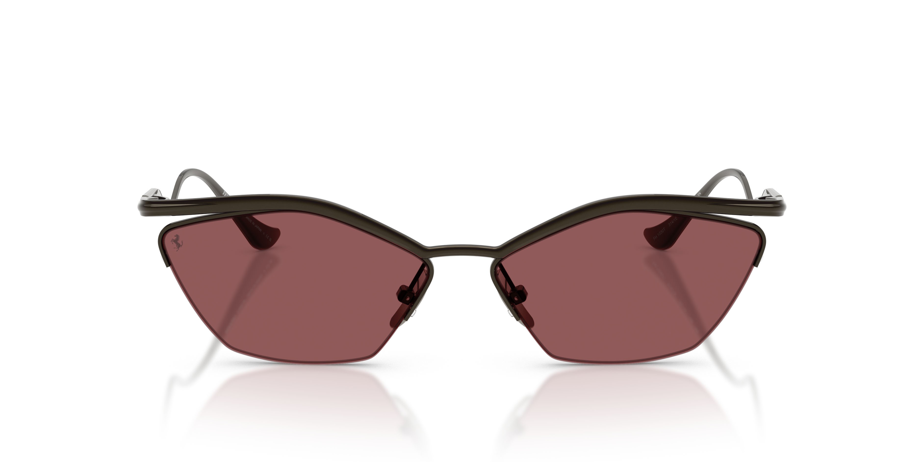 Occhiali da sole Ferrari FH 1030T (314/1E) colore gunmetal brillante forma cat eye lenti red contrast pro