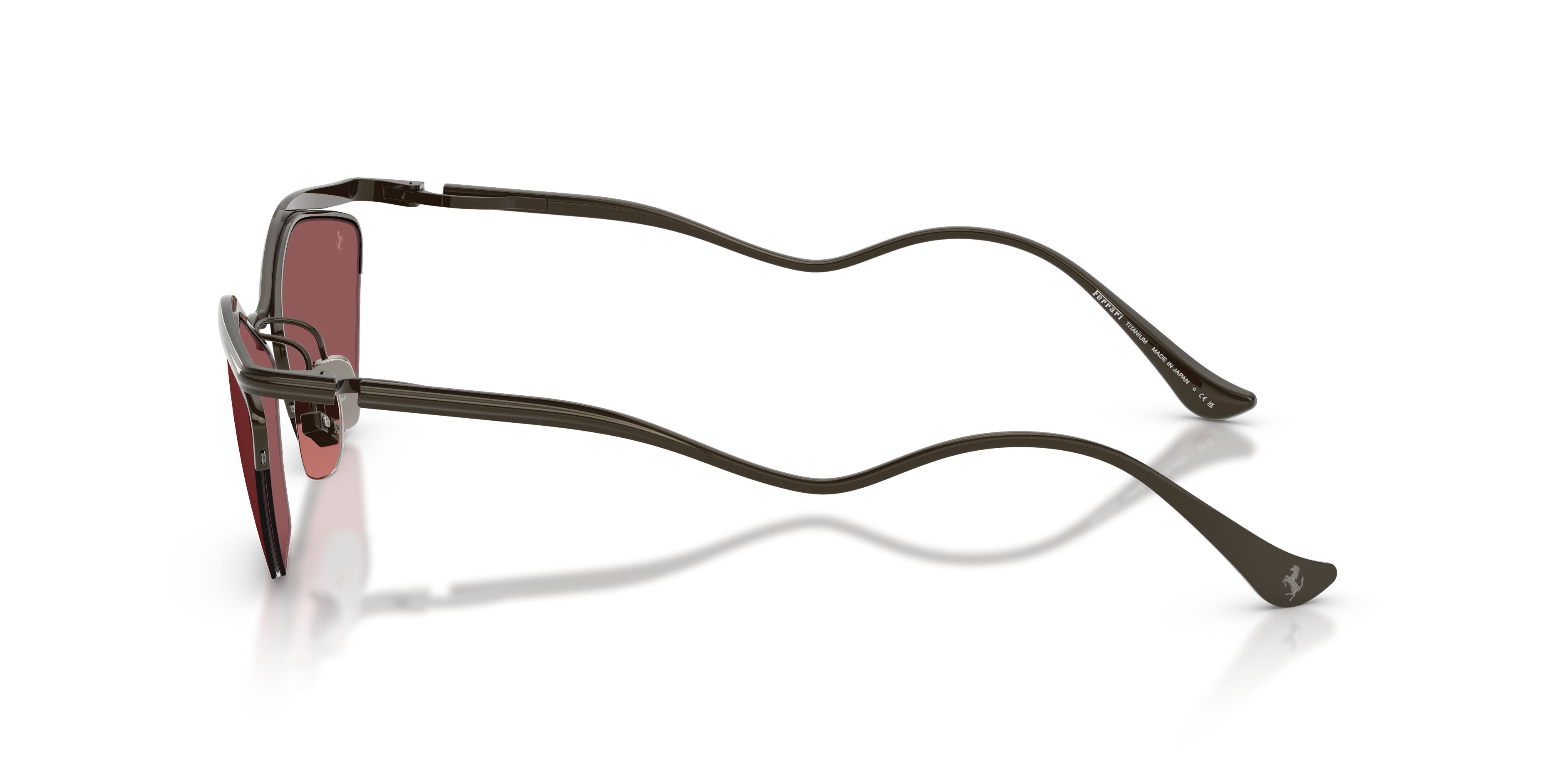Occhiali da sole Ferrari FH 1030T (314/1E) colore gunmetal brillante forma cat eye lenti red contrast pro