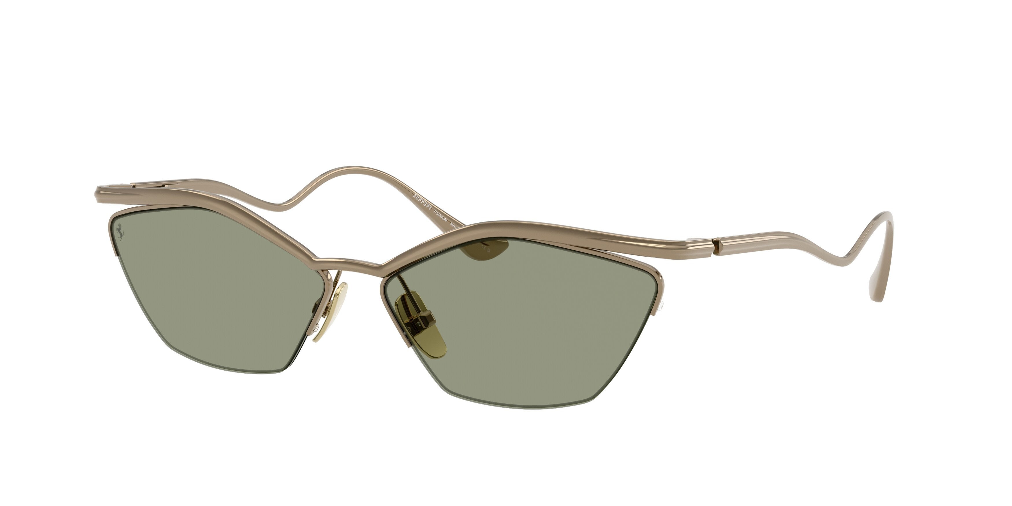 Occhiali da sole Ferrari FH 1030T (316/C7) colore oro lucido forma cat eye lenti verde scuro