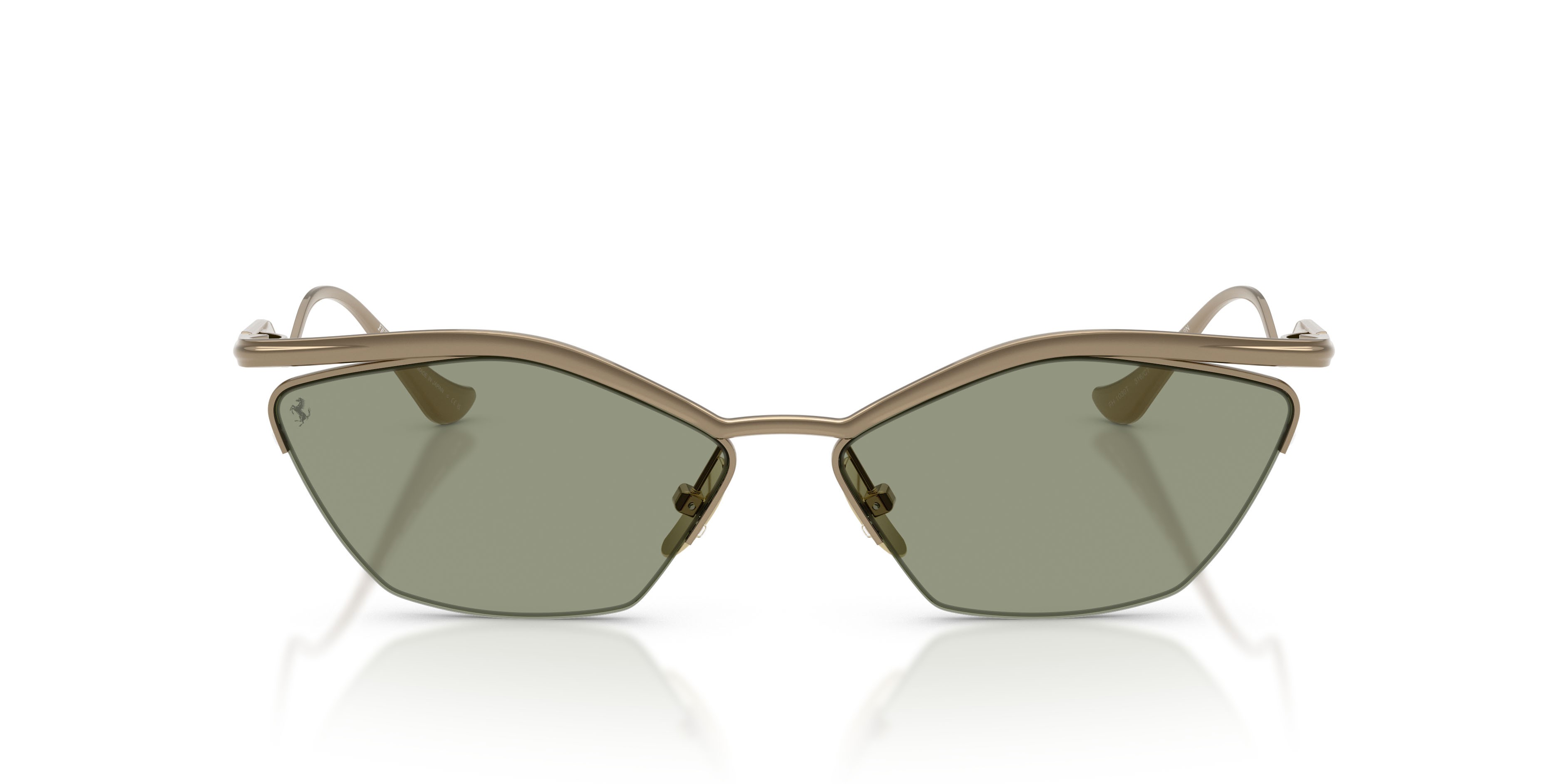 Occhiali da sole Ferrari FH 1030T (316/C7) colore oro lucido forma cat eye lenti verde scuro