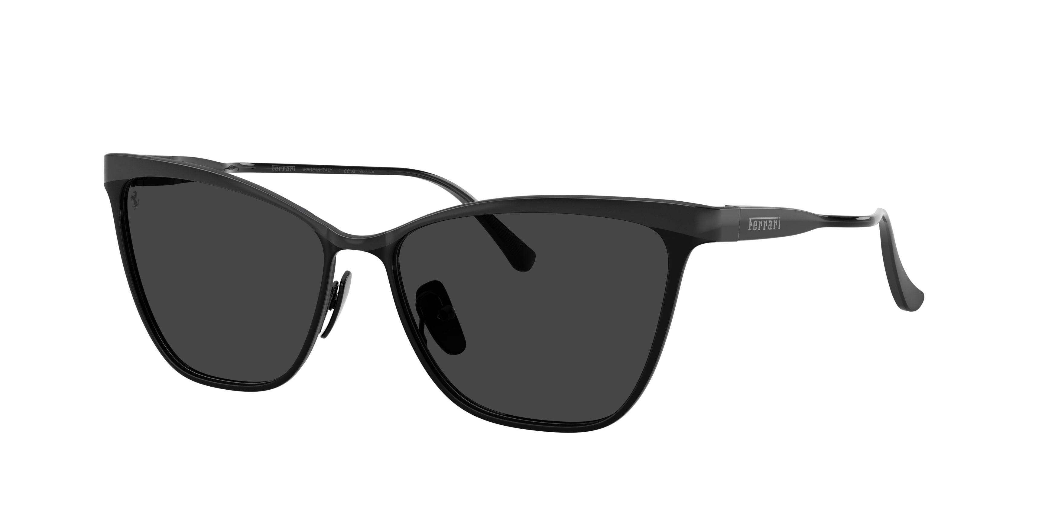 Occhiali da sole Ferrari FH 1031 (141/48) colore nero opaco forma cat eye lenti nero/cristallo