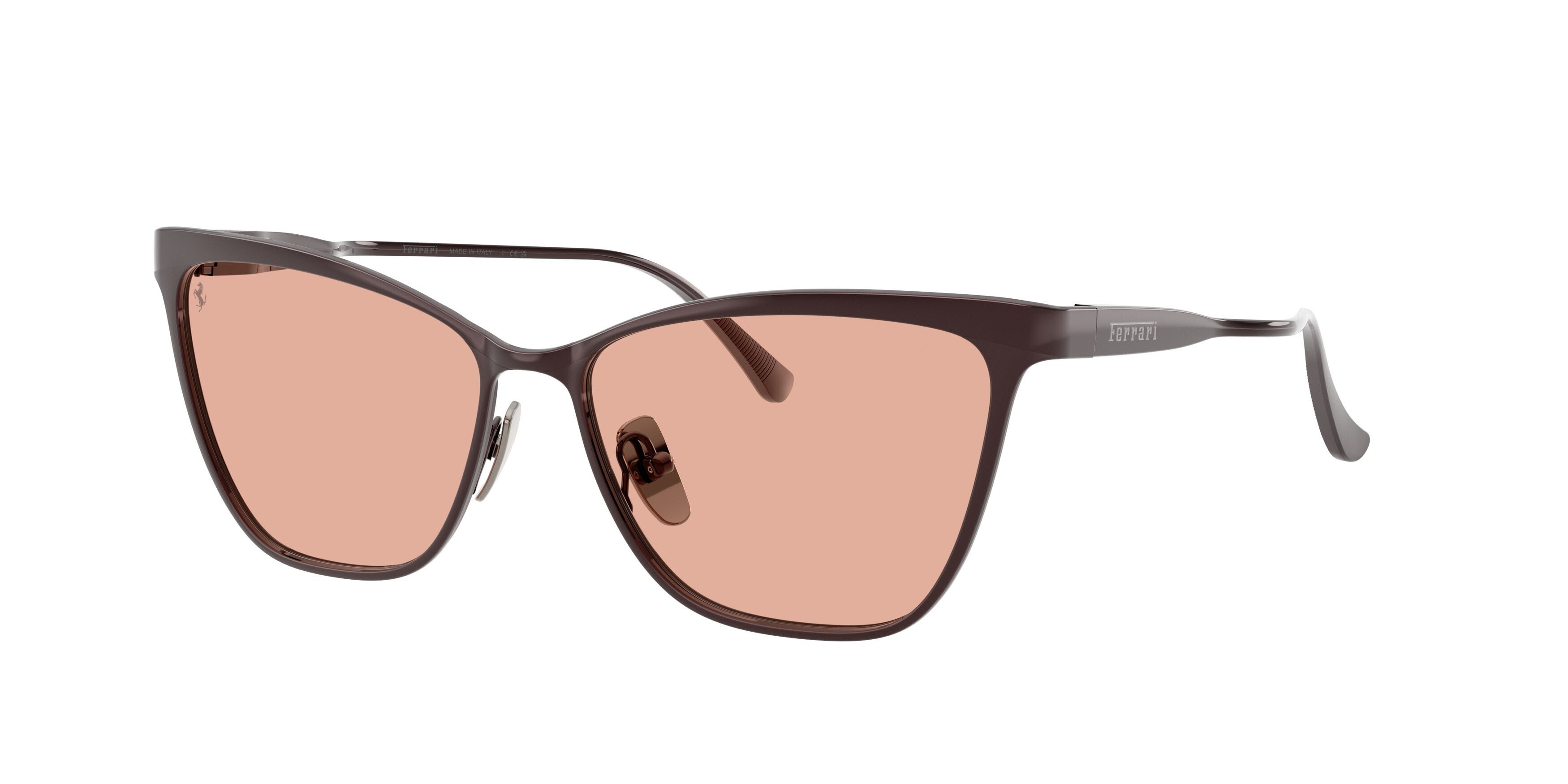 Occhiali da sole Ferrari FH 1031 (142/4B) colore rosso/marrone forma cat eye lenti marrone/rosa