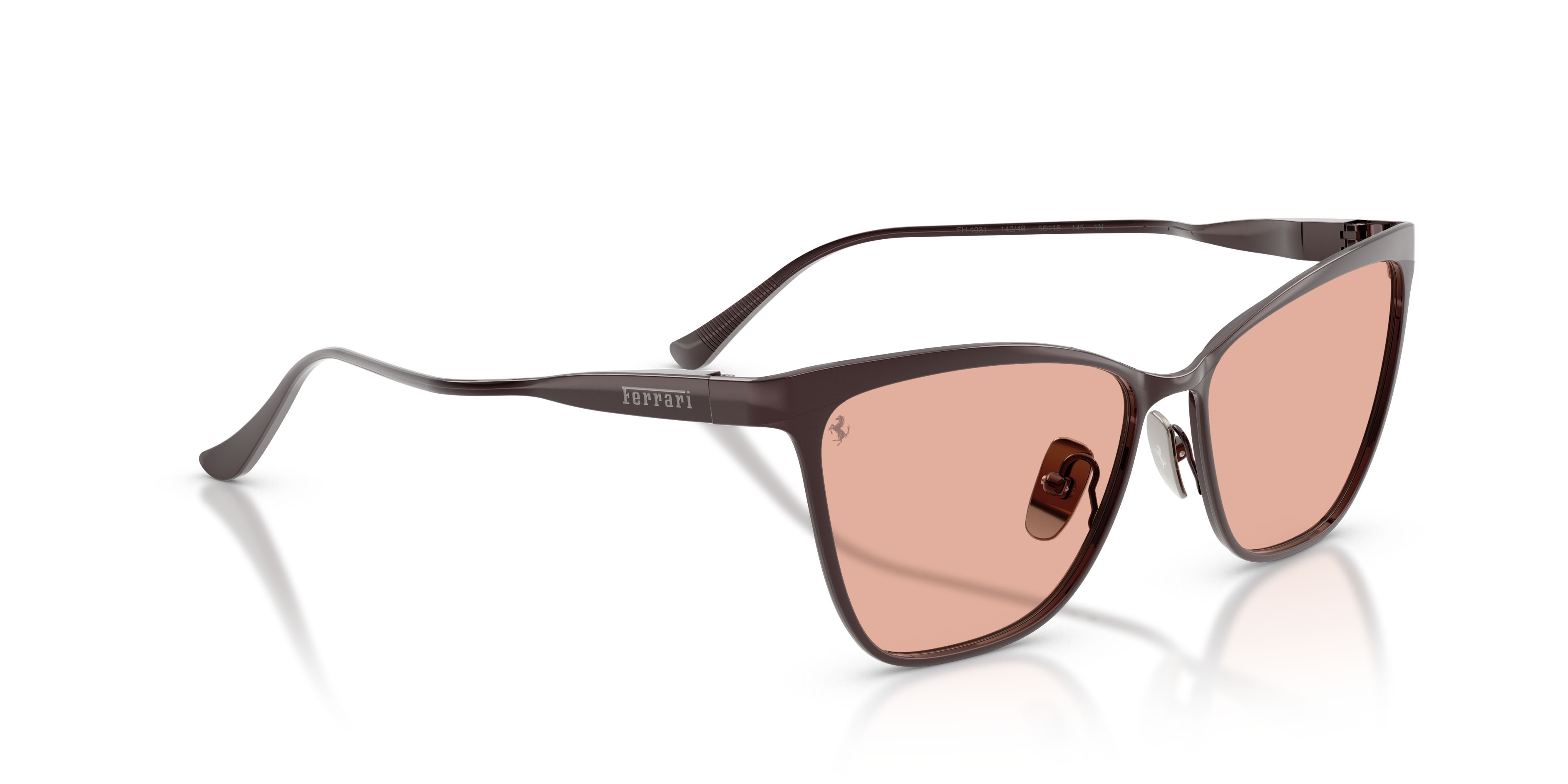 Occhiali da sole Ferrari FH 1031 (142/4B) colore rosso/marrone forma cat eye lenti marrone/rosa
