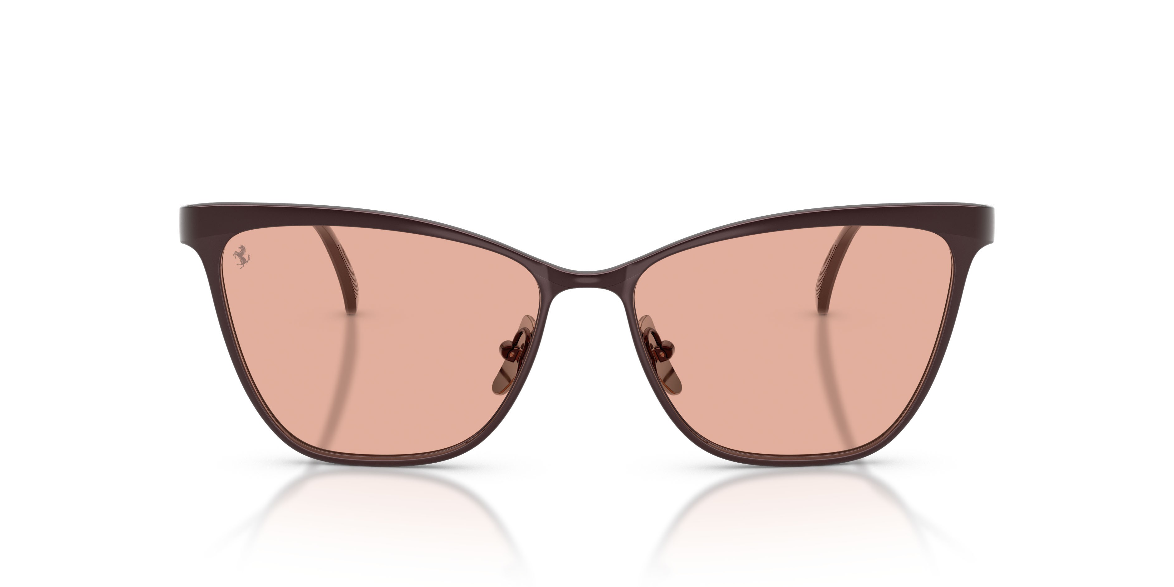 Occhiali da sole Ferrari FH 1031 (142/4B) colore rosso/marrone forma cat eye lenti marrone/rosa