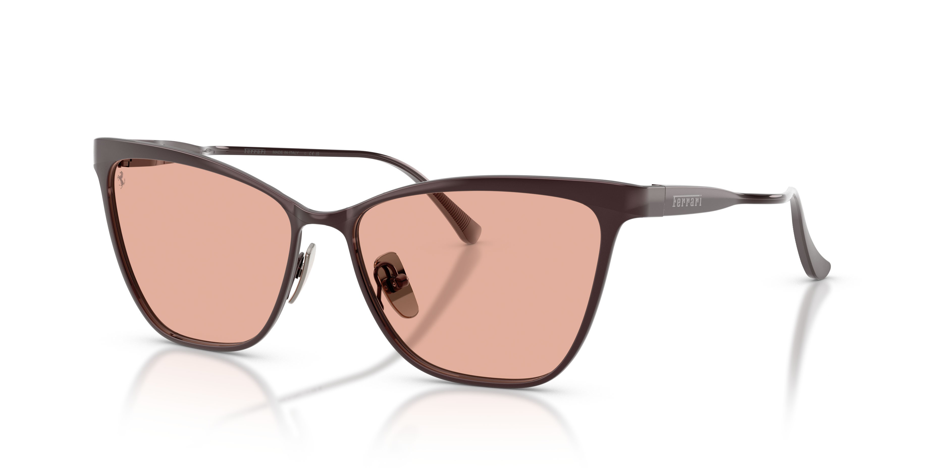 Occhiali da sole Ferrari FH 1031 (142/4B) colore rosso/marrone forma cat eye lenti marrone/rosa