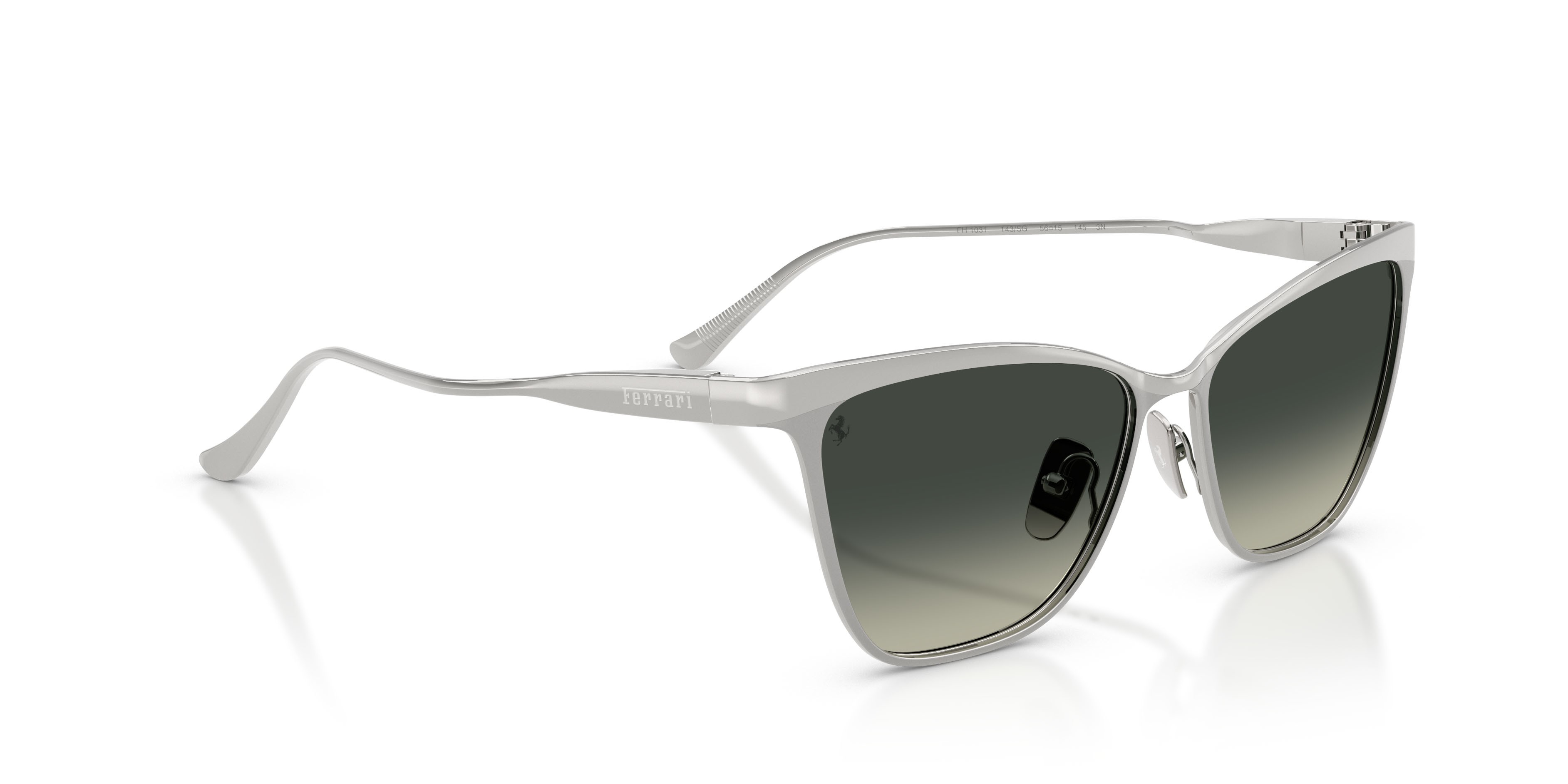 Occhiali da sole Ferrari FH 1031 (143/SG) colore argento opaco forma cat eye lenti grigio