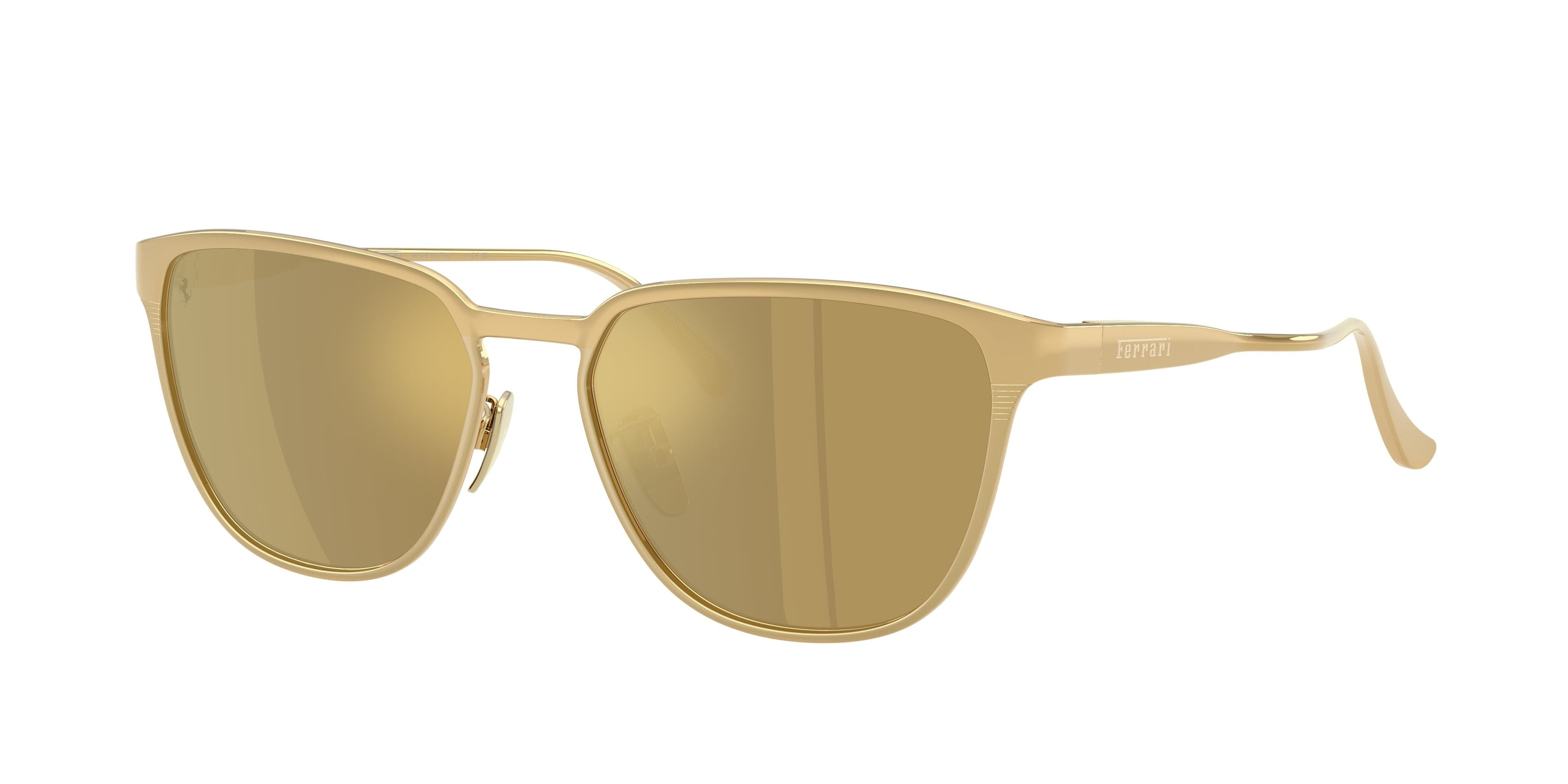 Occhiali da sole Ferrari FH 1032D (146/AM) colore oro opaco forma quadrato lenti oro a specchio