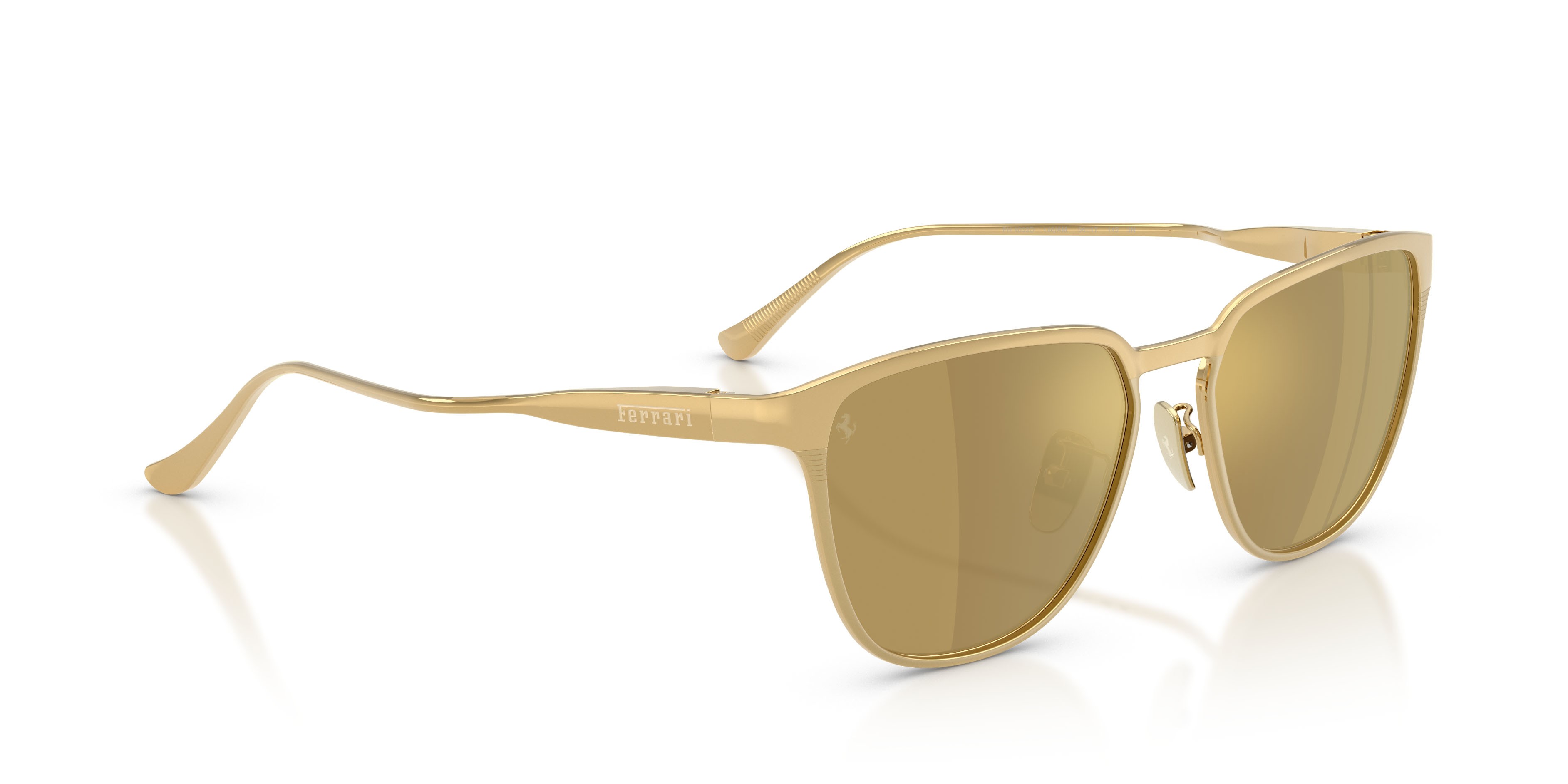 Occhiali da sole Ferrari FH 1032D (146/AM) colore oro opaco forma quadrato lenti oro a specchio