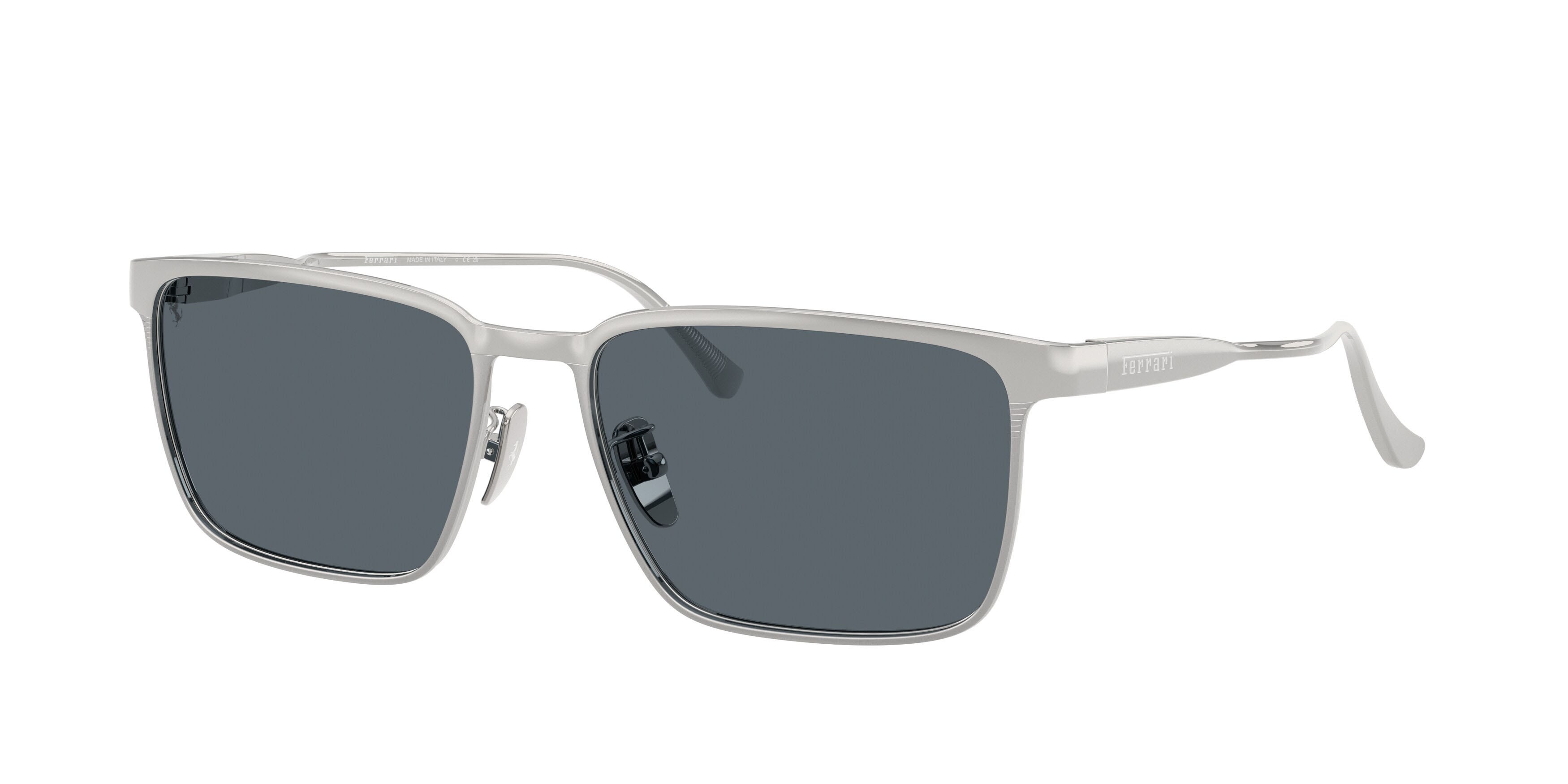 Occhiali da sole Ferrari FH 1033D (143/R5) colore argento lucido forma quadrato lenti cristallo blu
