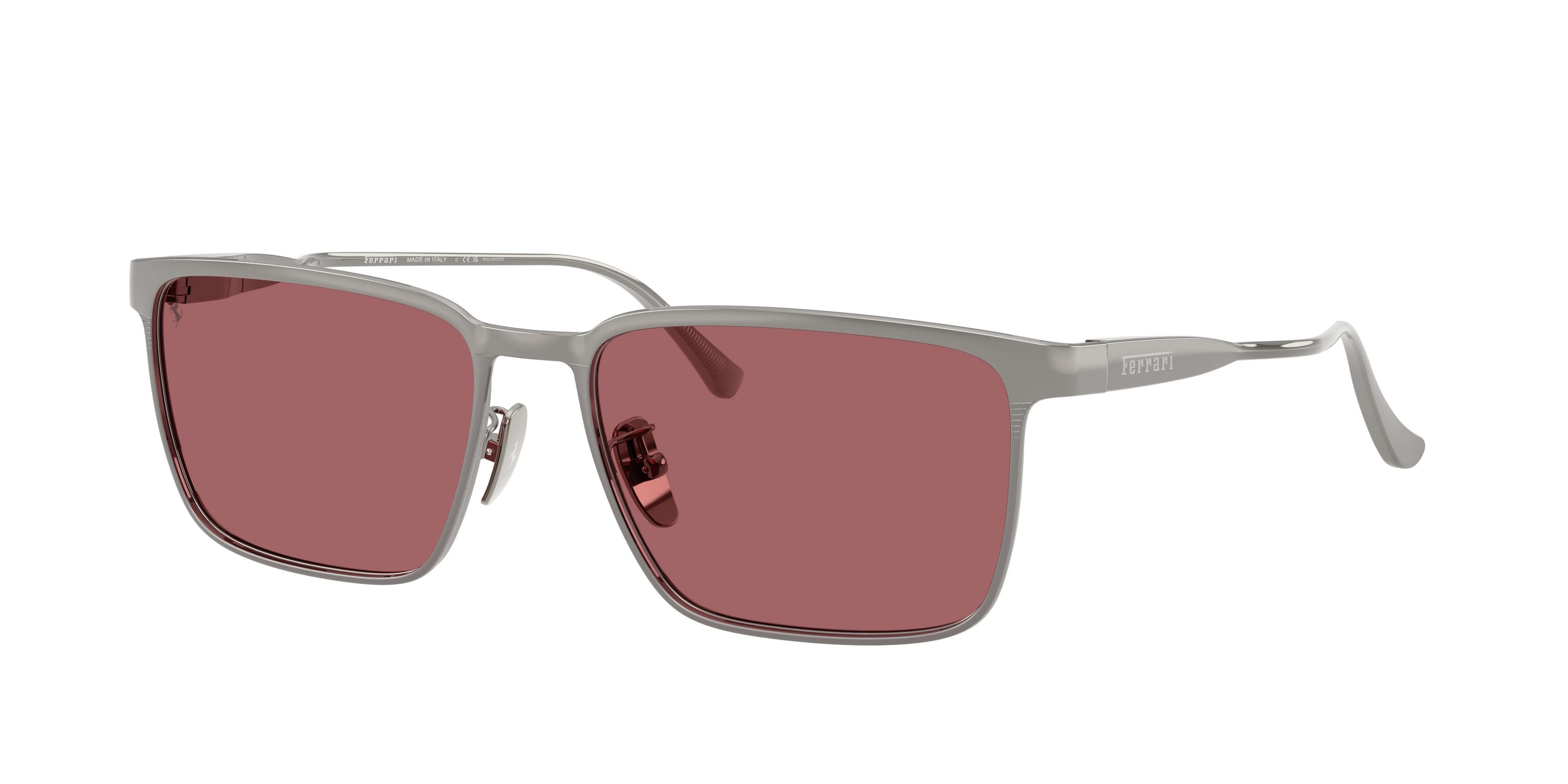 Occhiali da sole Ferrari FH 1033D (144/AF) colore gunmetal forma quadrato lenti rosso