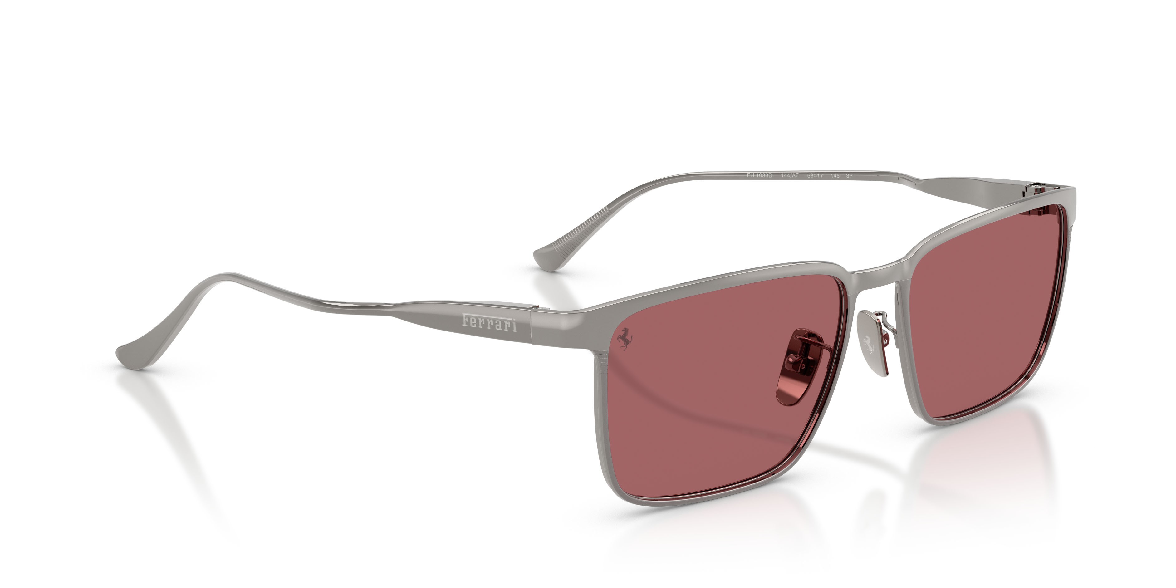 Occhiali da sole Ferrari FH 1033D (144/AF) colore gunmetal forma quadrato lenti rosso