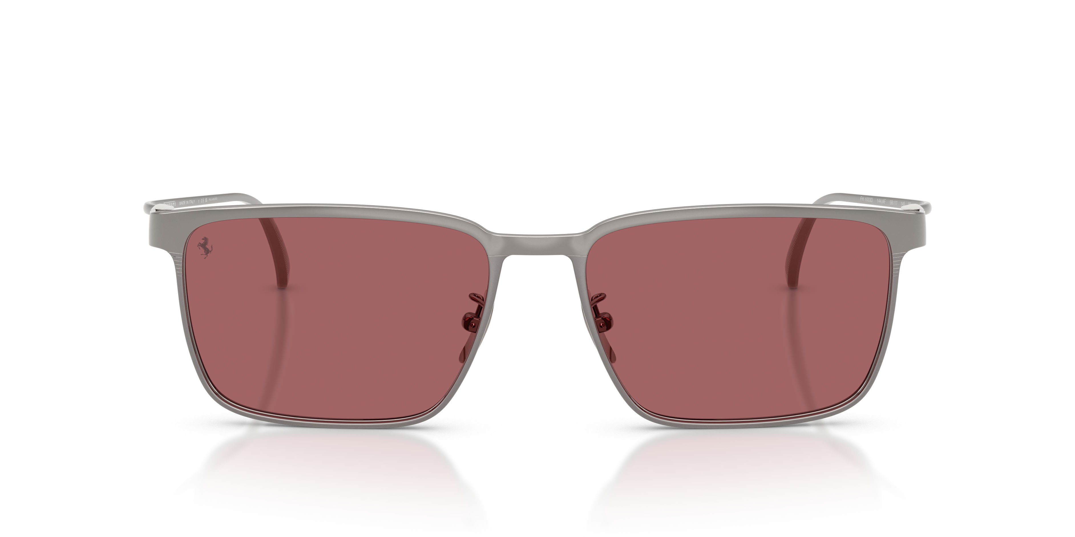 Occhiali da sole Ferrari FH 1033D (144/AF) colore gunmetal forma quadrato lenti rosso
