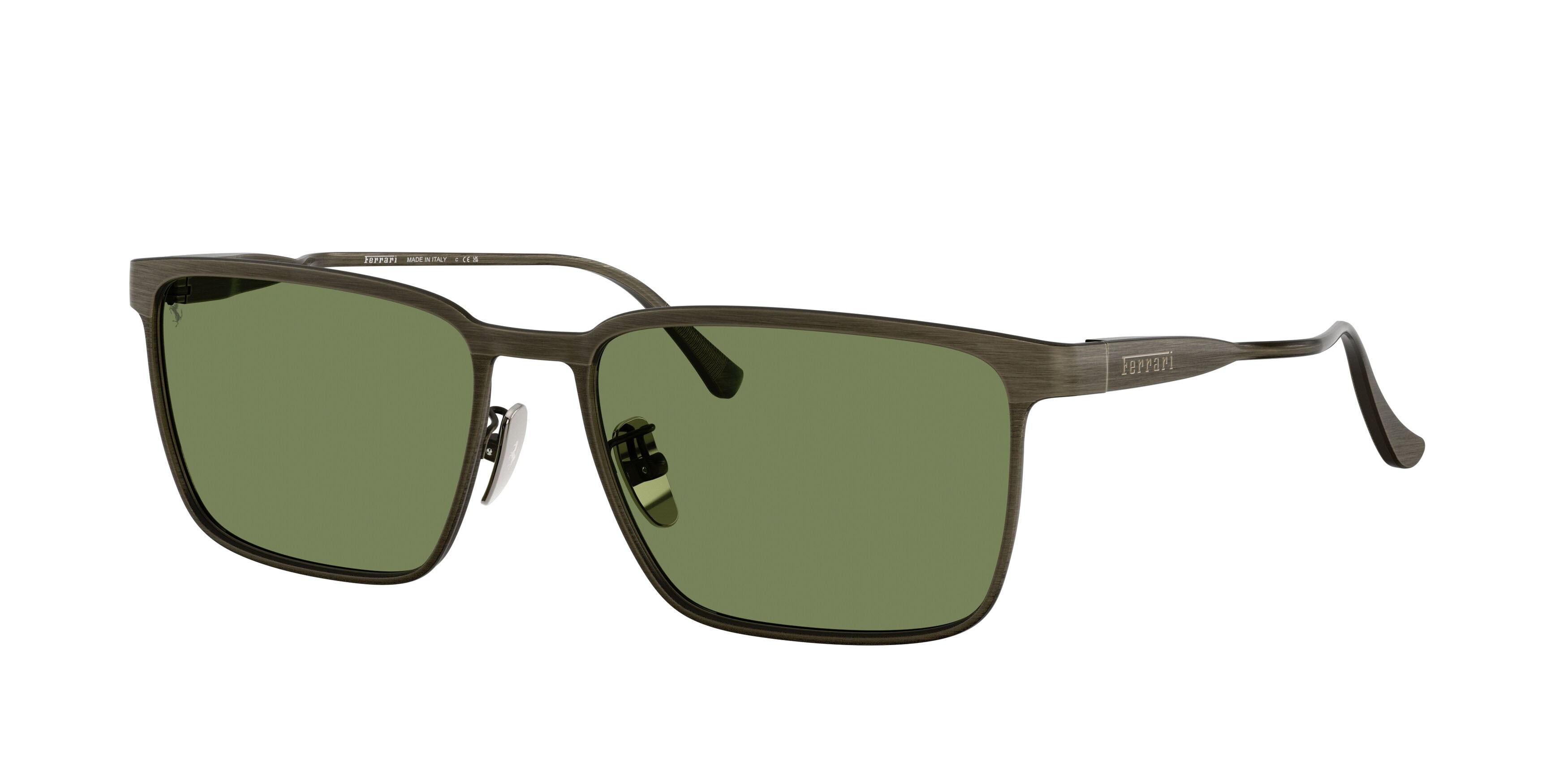 Occhiali da sole Ferrari FH 1033D (145/4E) colore grey brush forma quadrato lenti verde crystal