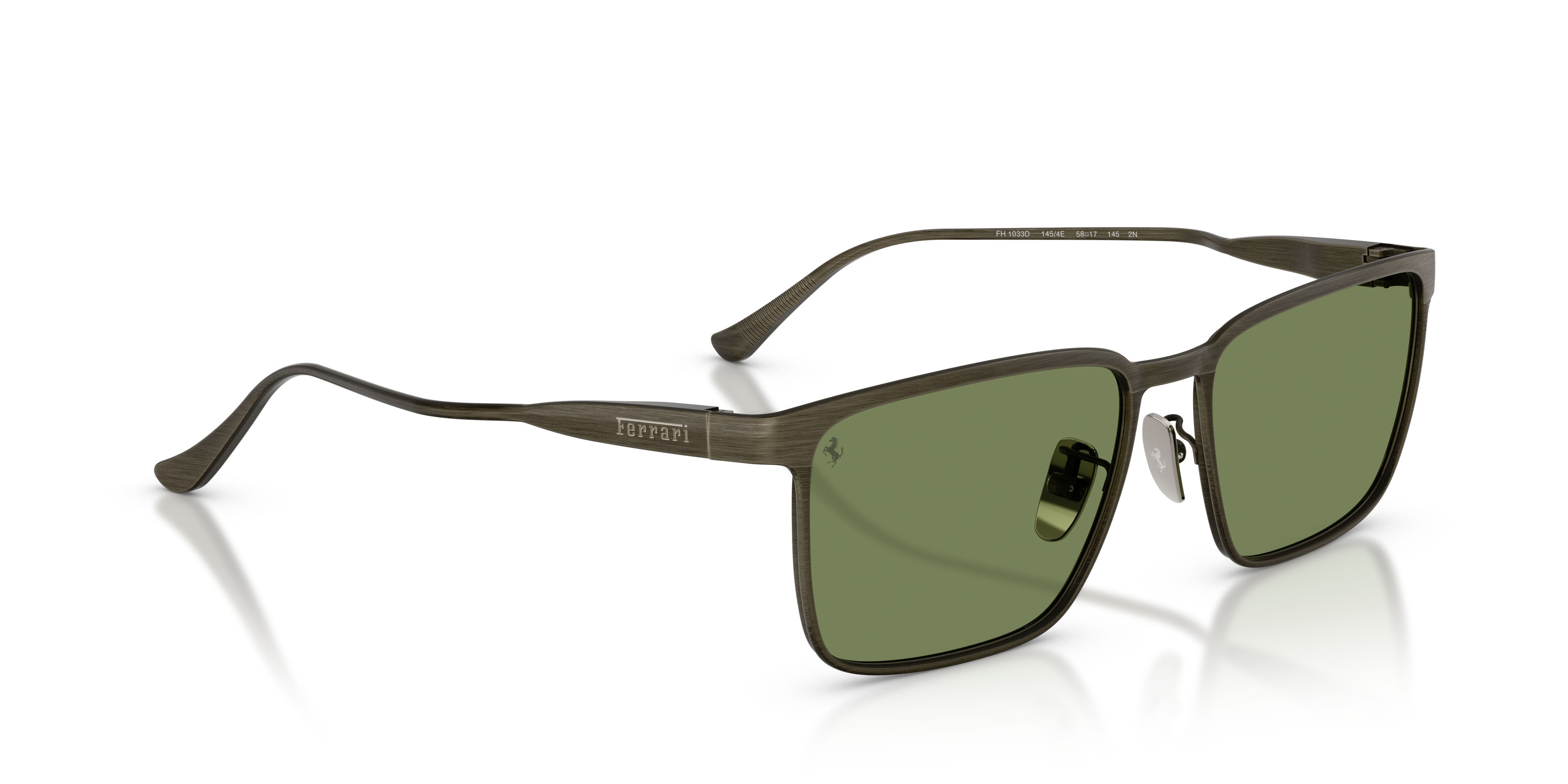 Occhiali da sole Ferrari FH 1033D (145/4E) colore grey brush forma quadrato lenti verde crystal